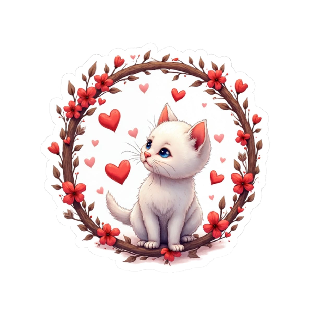 Printify Paper products 2" × 2" / White Fur-ever Love - Love & Fun Kiss-Cut Stickers