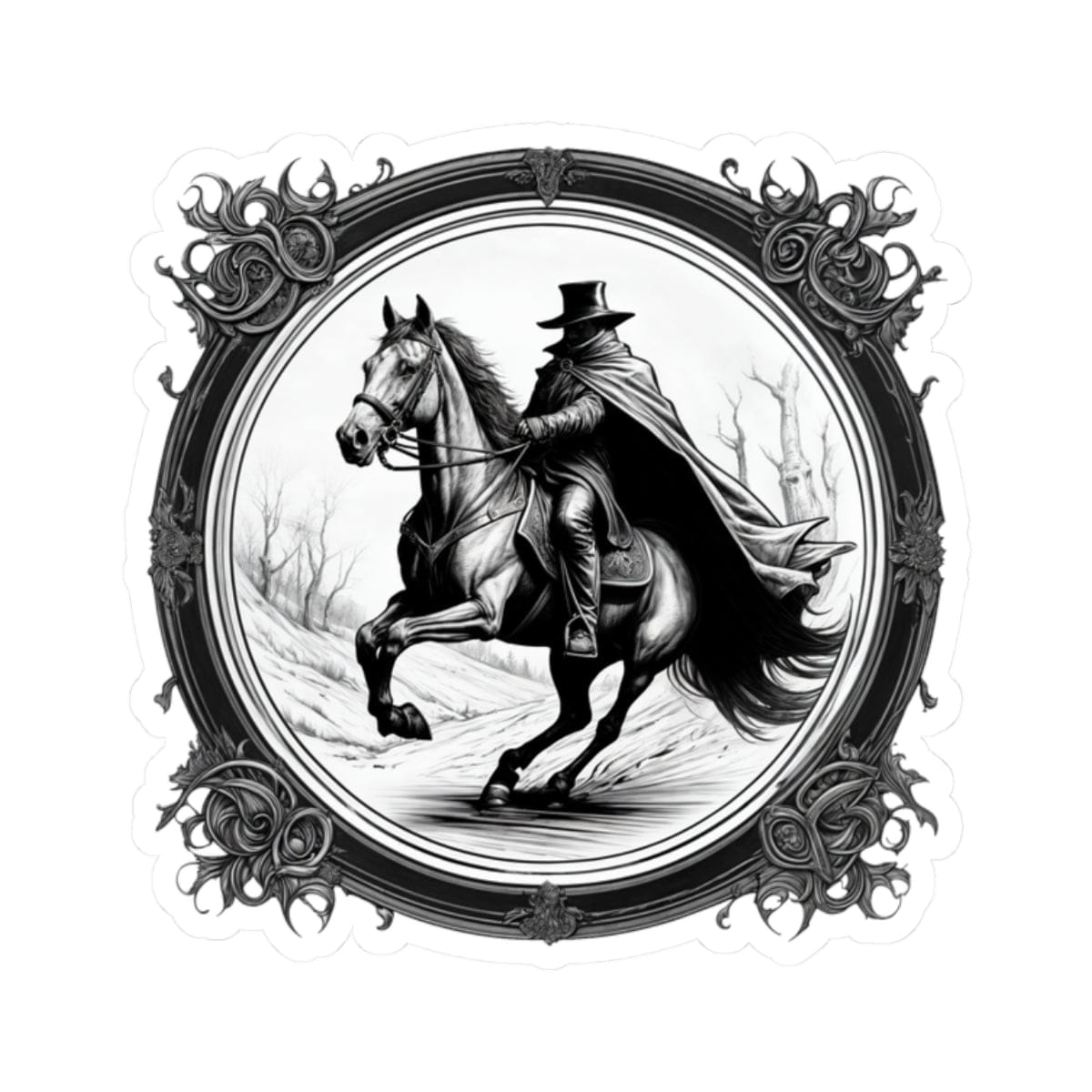 Printify Paper products 2" × 2" / White Headless Horseman - Mysteries & Monsters Kiss-Cut Stickers