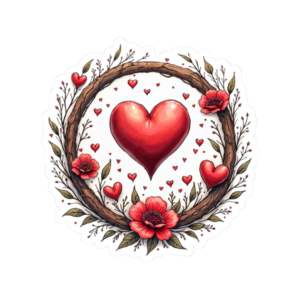 Printify Paper products 2" × 2" / White Heartbeat Harmony - Love & Romance Kiss-Cut Stickers