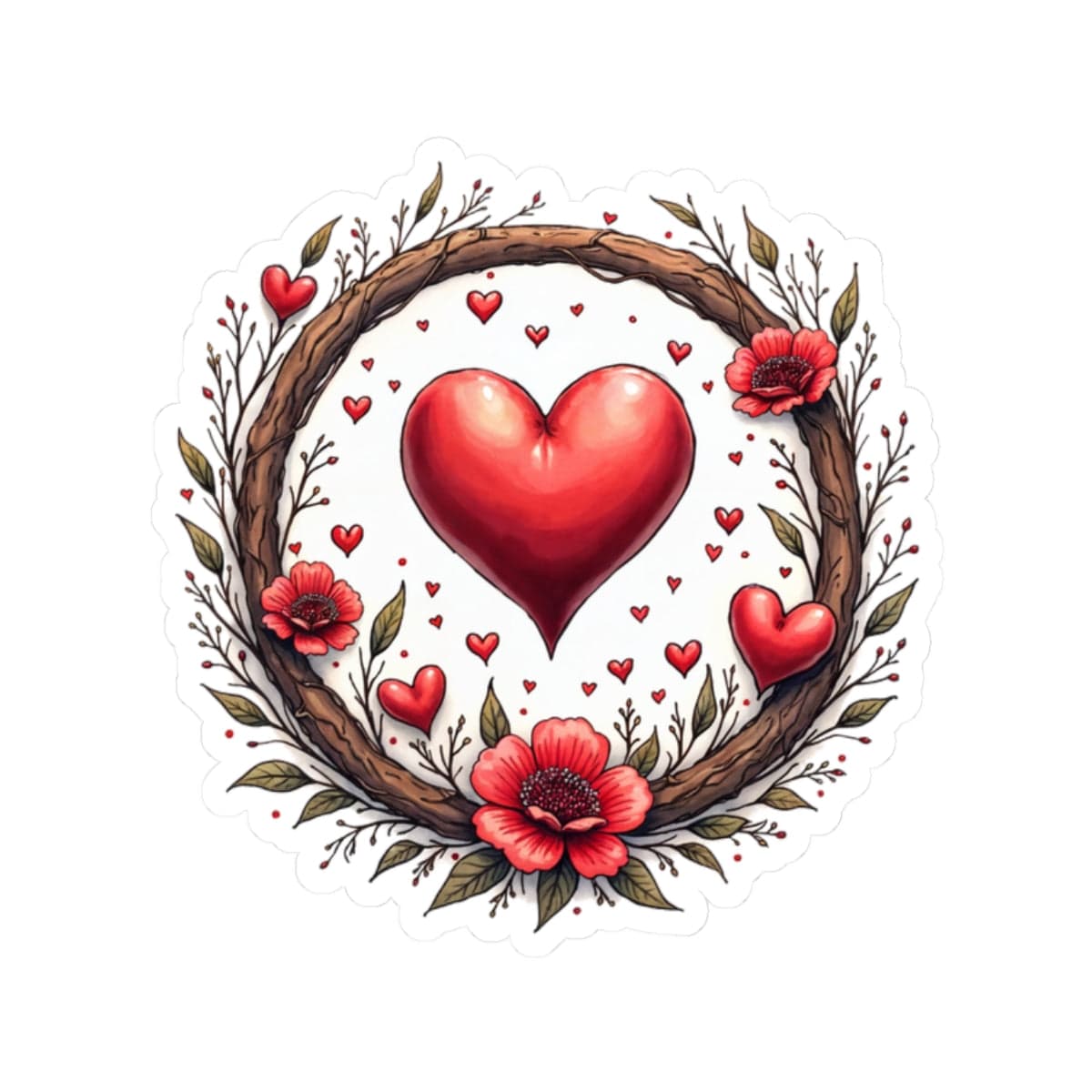 Printify Paper products 2" × 2" / White Heartbeat Harmony - Love & Romance Kiss-Cut Stickers