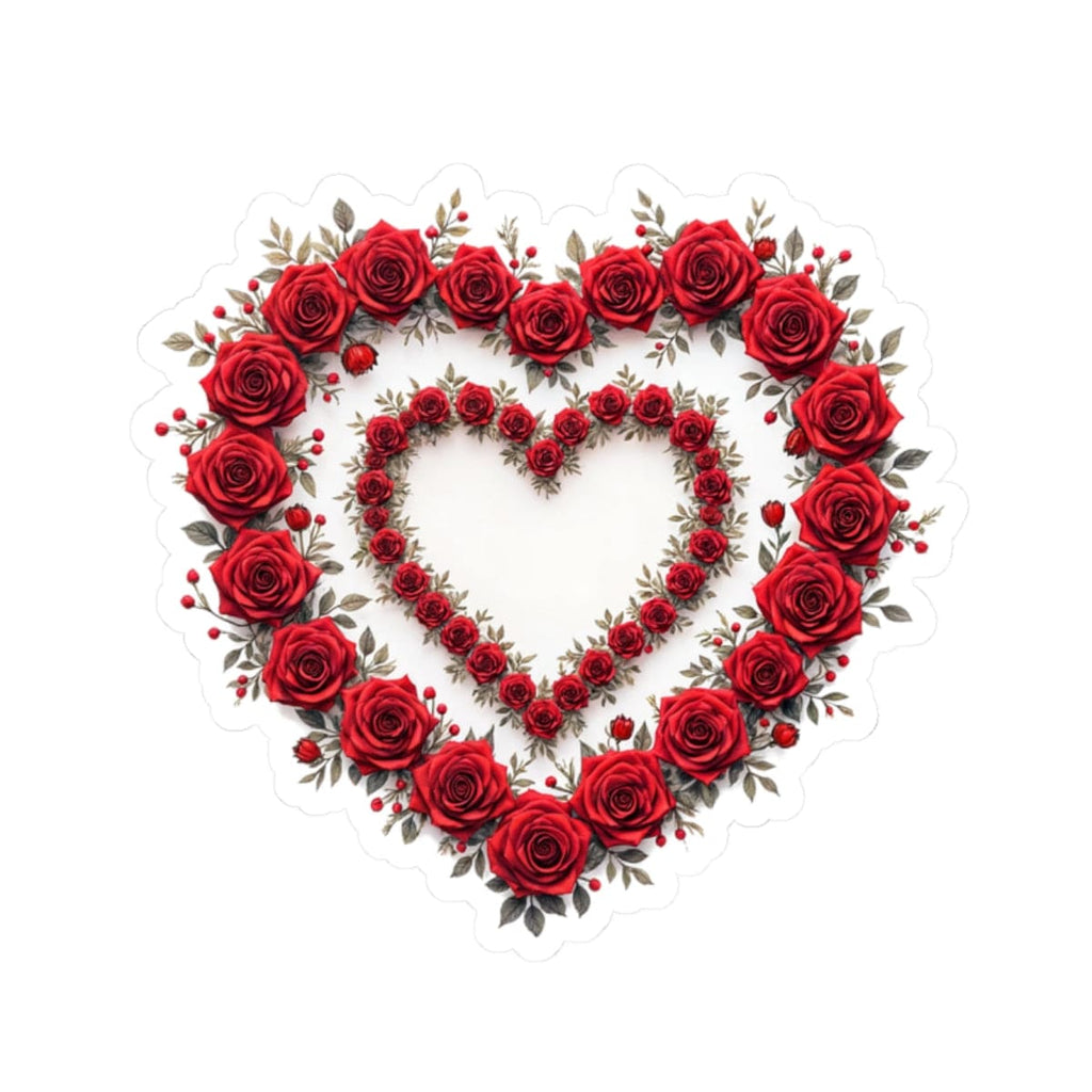 Printify Paper products 2" × 2" / White Heartfelt Connection - Love & Romance Kiss-Cut Stickers