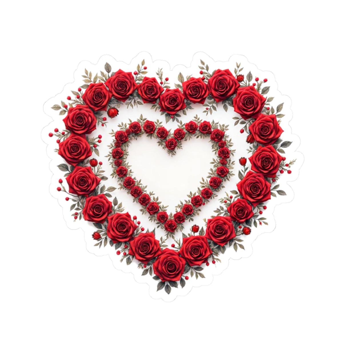 Printify Paper products 2" × 2" / White Heartfelt Connection - Love & Romance Kiss-Cut Stickers