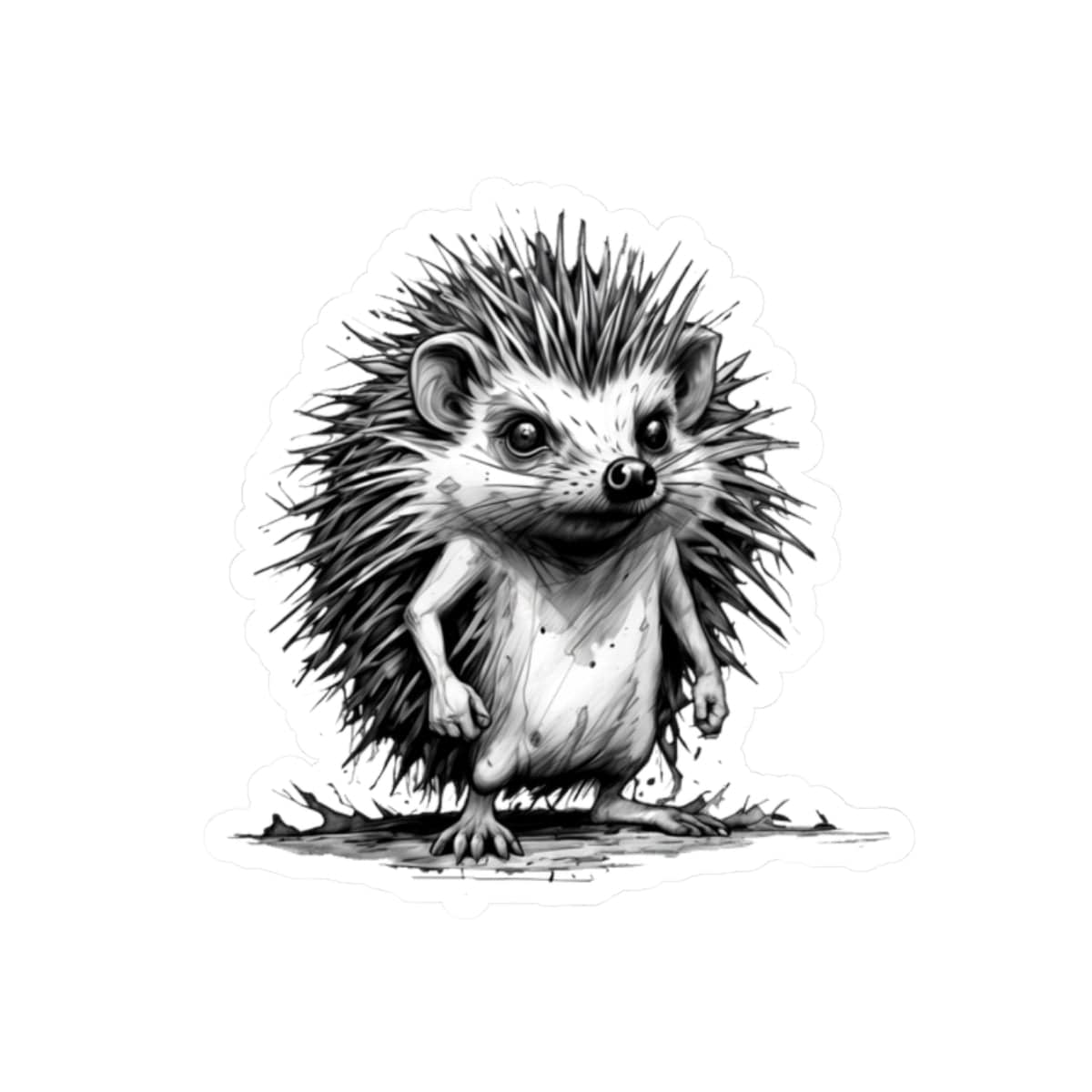 Printify Paper products 2" × 2" / White Hedgehog I'm Fine - Everything's Fine Kiss-Cut Stickers