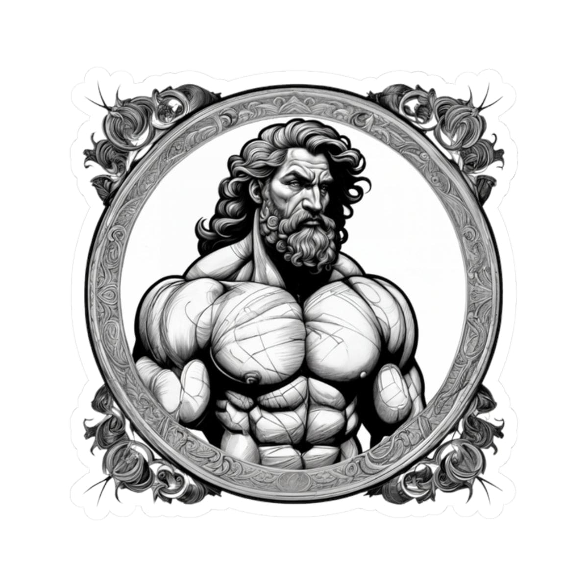 Printify Paper products 2" × 2" / White Hercules - Heroes & Quests Kiss-Cut Stickers