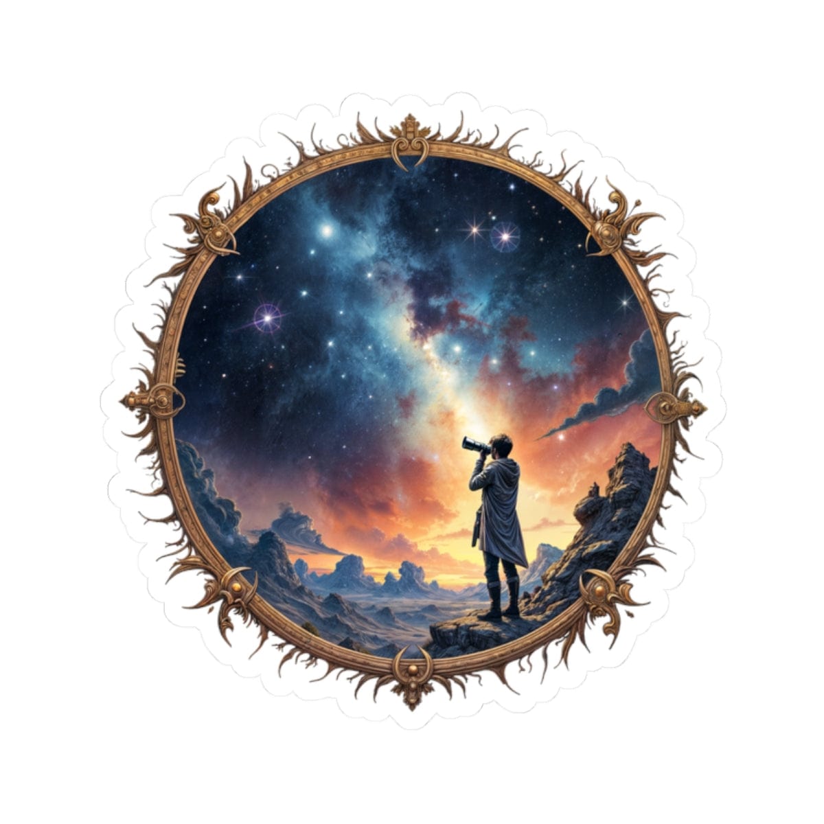 Printify Paper products 2" × 2" / White I Choose to Believe - UFO & Cosmic Kiss-Cut Stickers