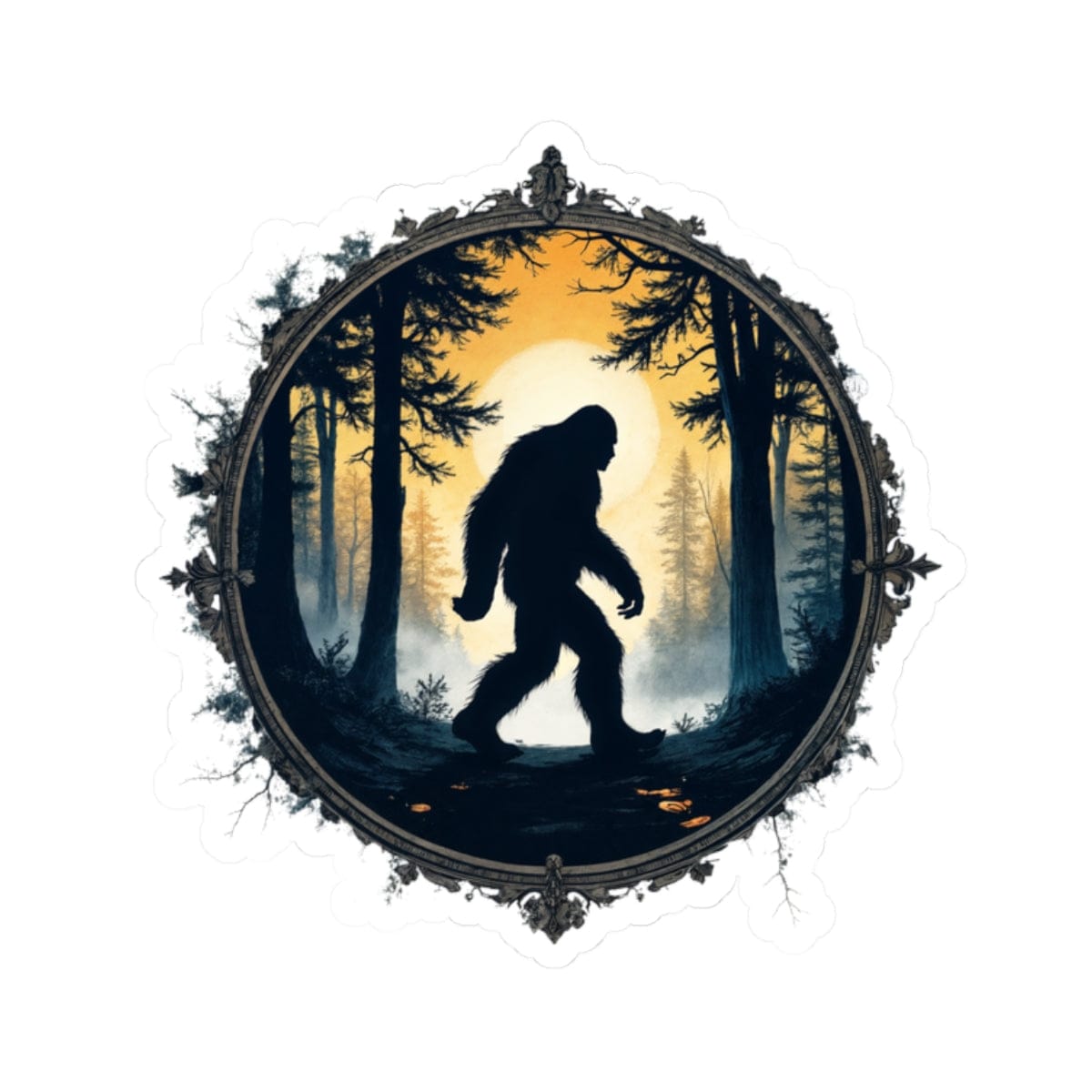 Printify Paper products 2" × 2" / White In Search of Sasquatch - Bigfoot & Legends Kiss-Cut Stickers