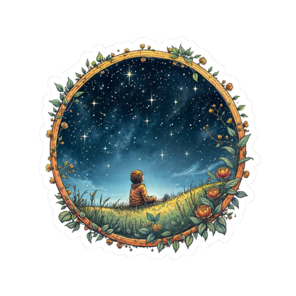 Printify Paper products 2" × 2" / White Keep Your Eyes on the Skies - UFO & Cosmic Kiss-Cut Stickers