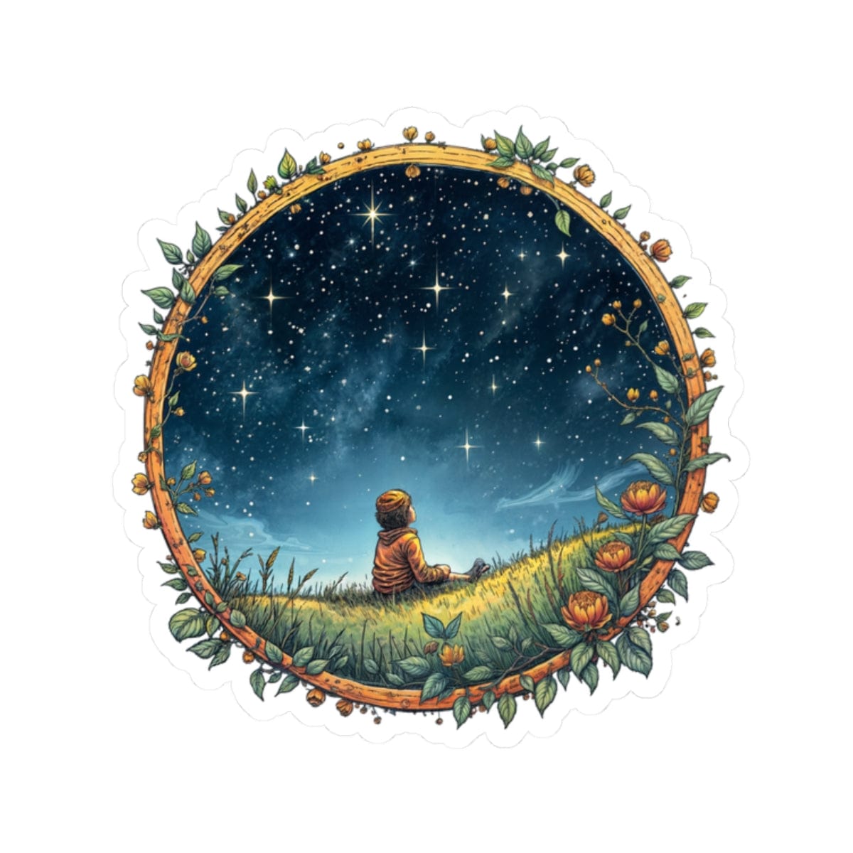 Printify Paper products 2" × 2" / White Keep Your Eyes on the Skies - UFO & Cosmic Kiss-Cut Stickers