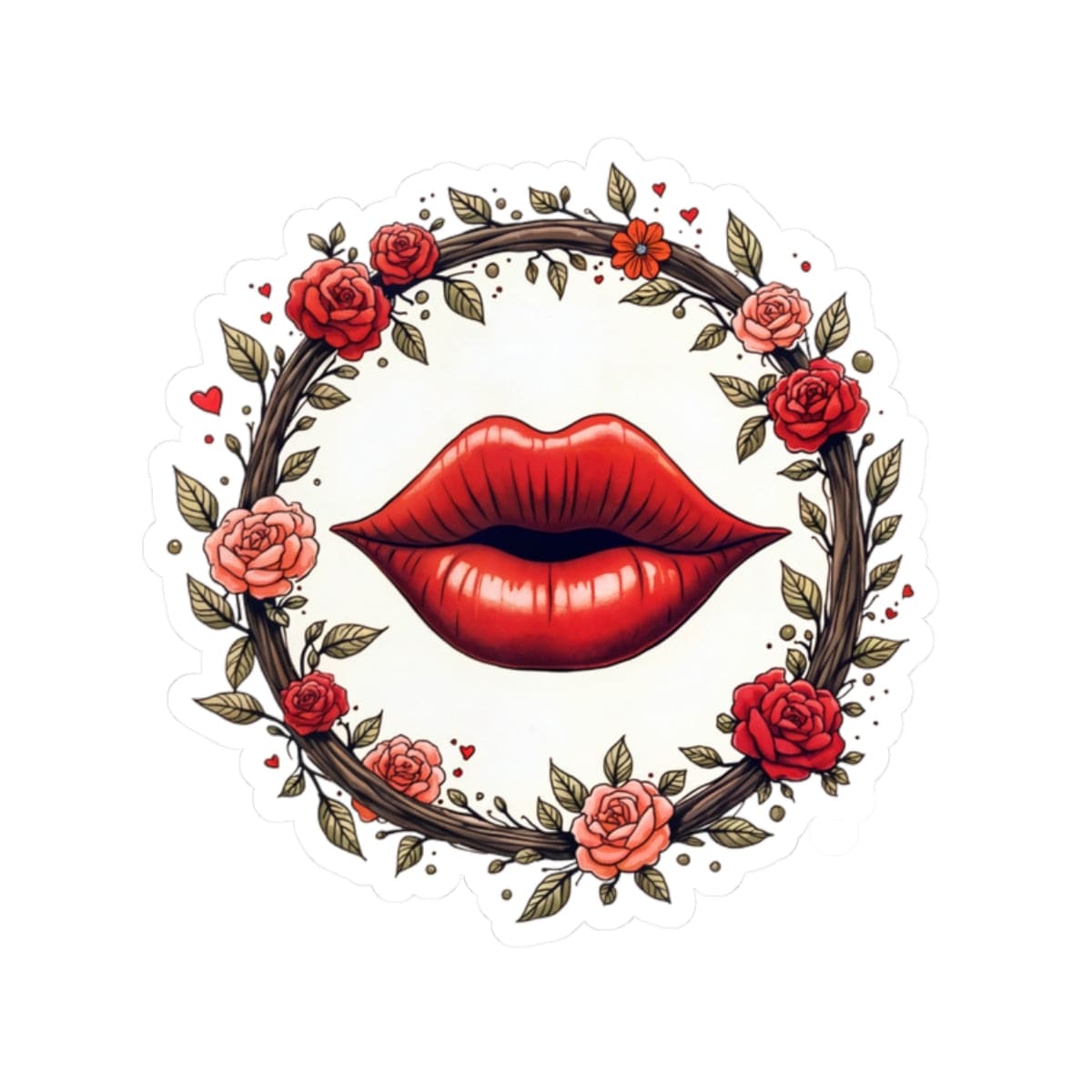 Printify Paper products 2" × 2" / White Kiss Me - Love & Romance Kiss-Cut Stickers