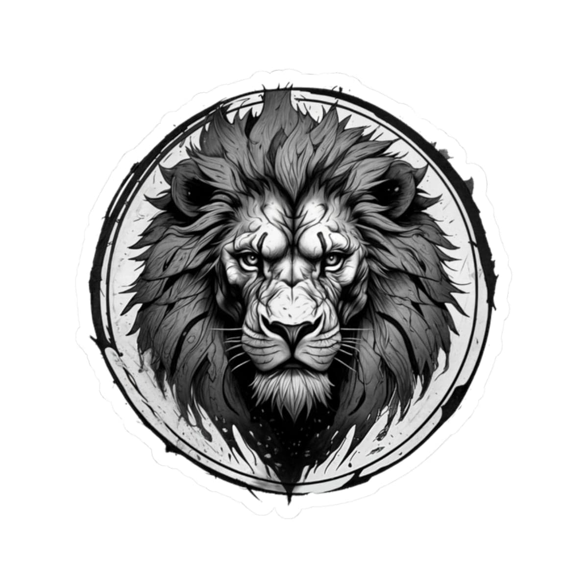 Printify Paper products 2" × 2" / White Lion Head - Wild & Fierce Kiss-Cut Stickers