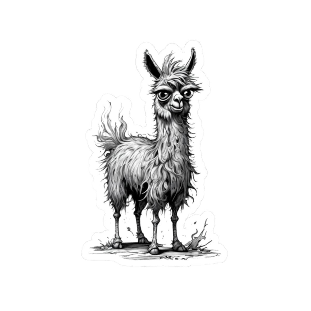 Printify Paper products 2" × 2" / White Llama I'm Fine - Everything's Fine Kiss-Cut Stickers