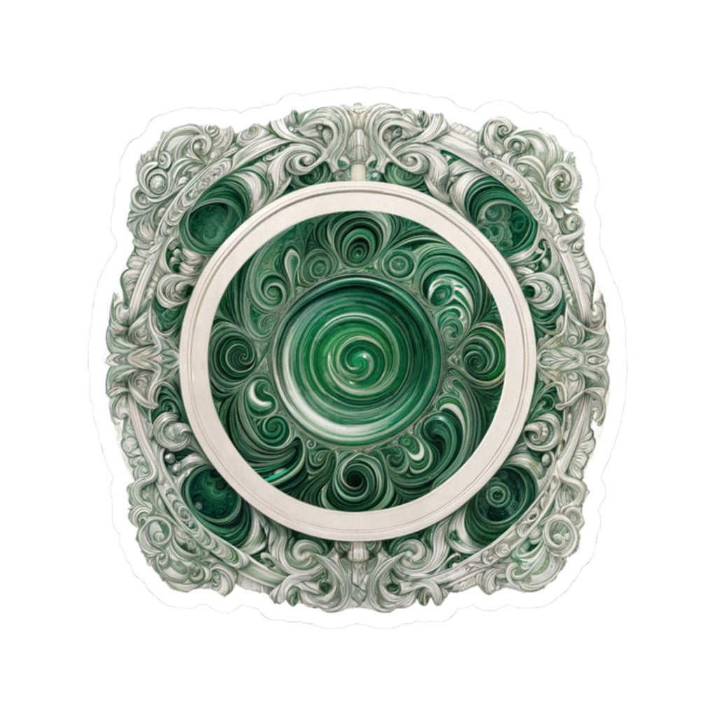 Printify Paper products 2" × 2" / White Malachite - Crystals & Gemstones Kiss-Cut Stickers