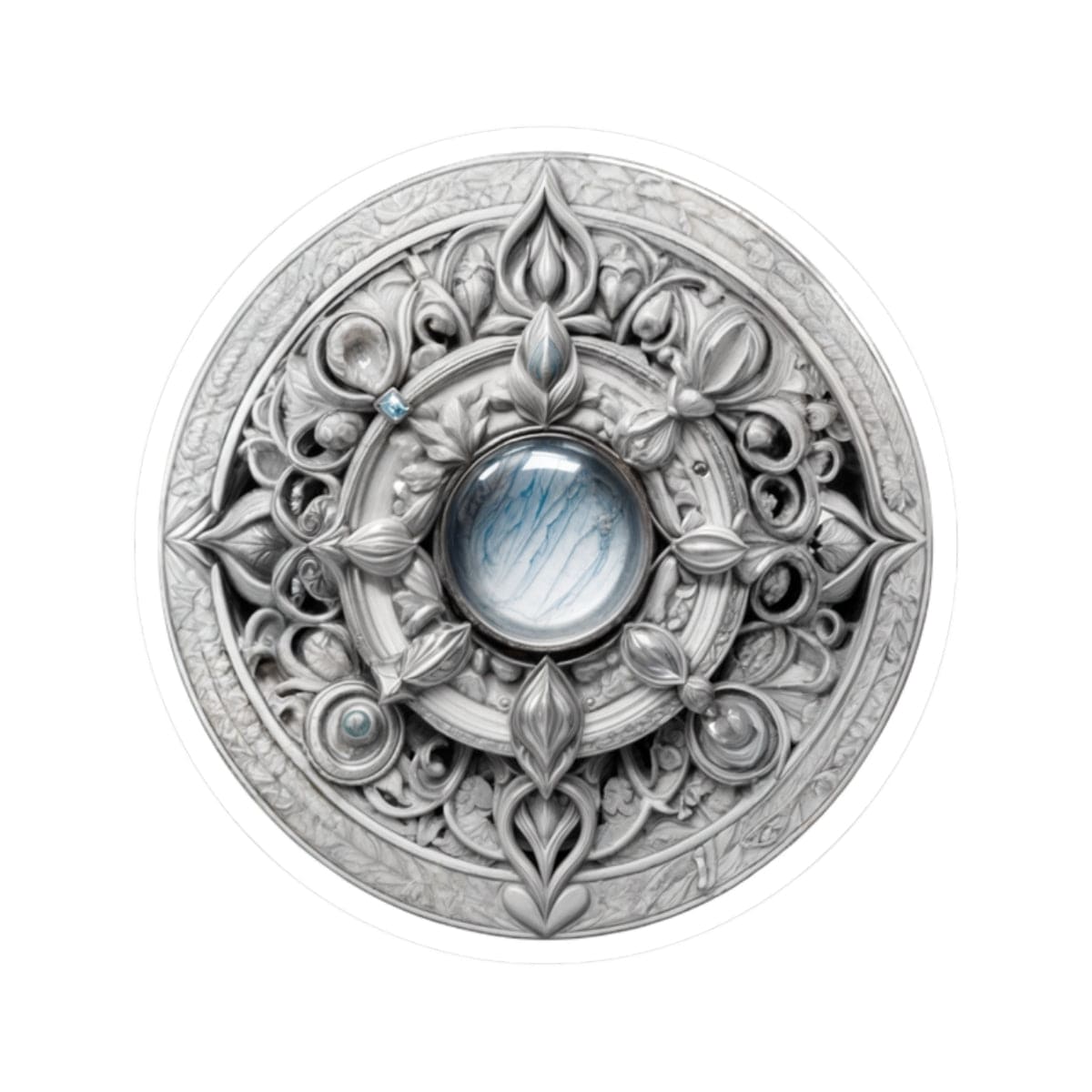 Printify Paper products 2" × 2" / White Moonstone - Crystals & Gemstones Kiss-Cut Stickers