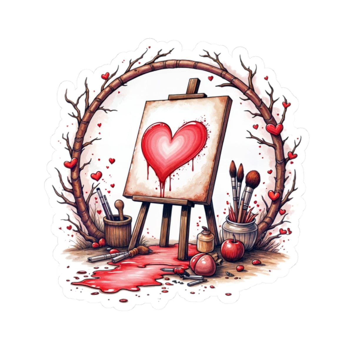 Printify Paper products 2" × 2" / White My Masterpiece - Love & Fun Kiss-Cut Stickers