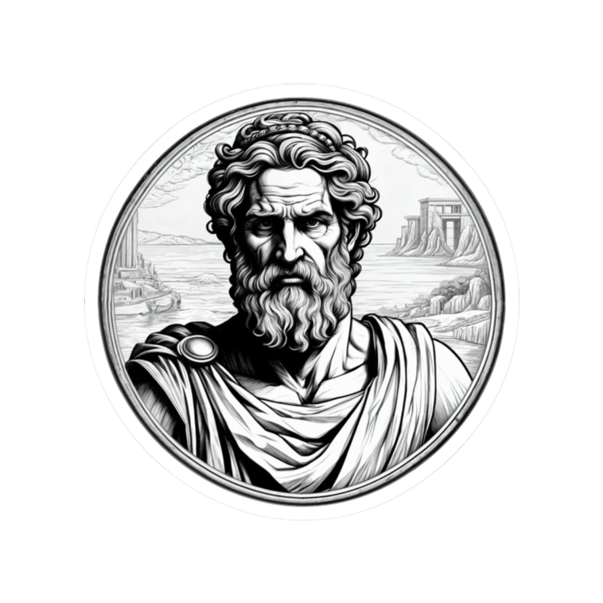 Printify Paper products 2" × 2" / White Odysseus - Heroes & Quests Kiss-Cut Stickers