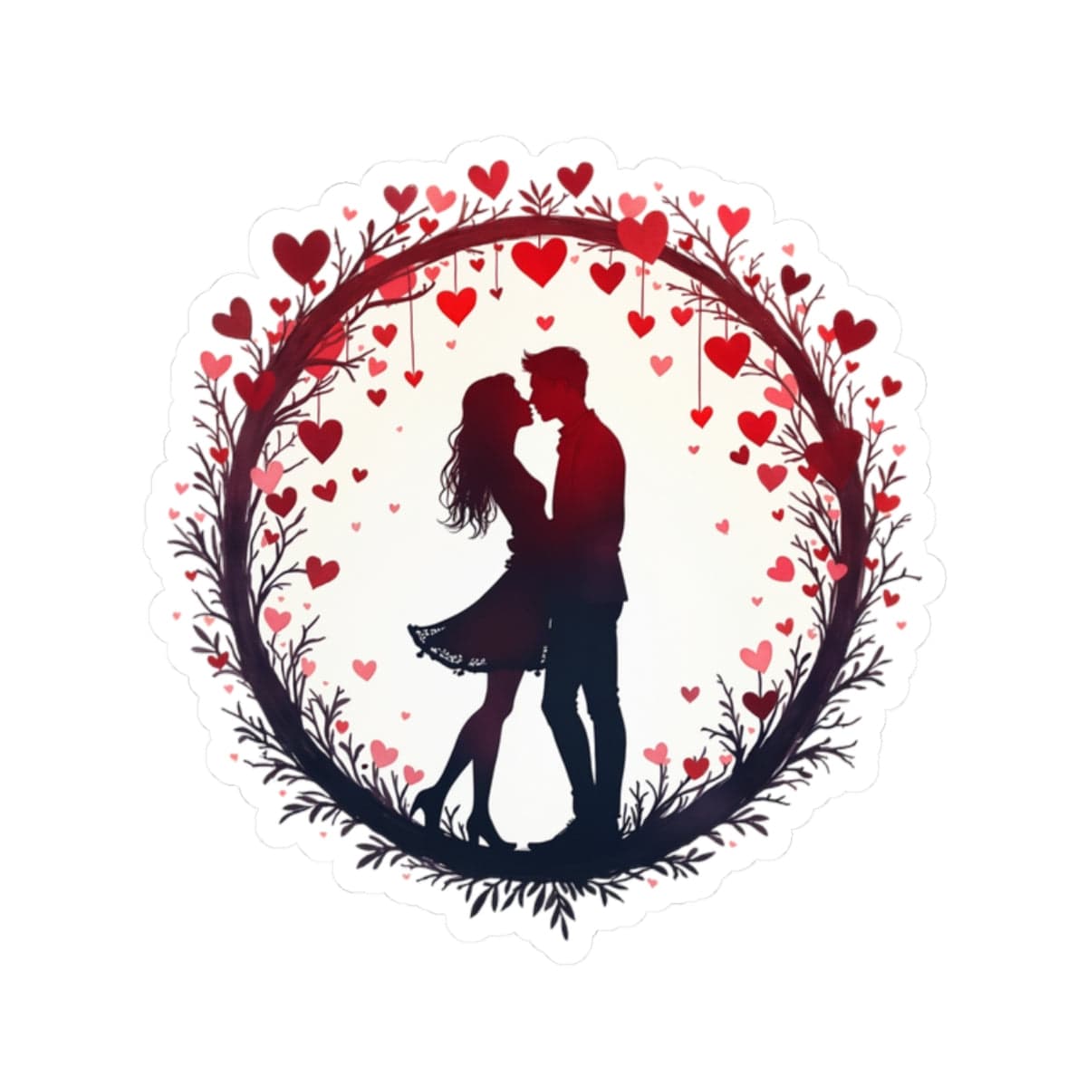 Printify Paper products 2" × 2" / White Perfect Pair - Love & Romance Kiss-Cut Stickers