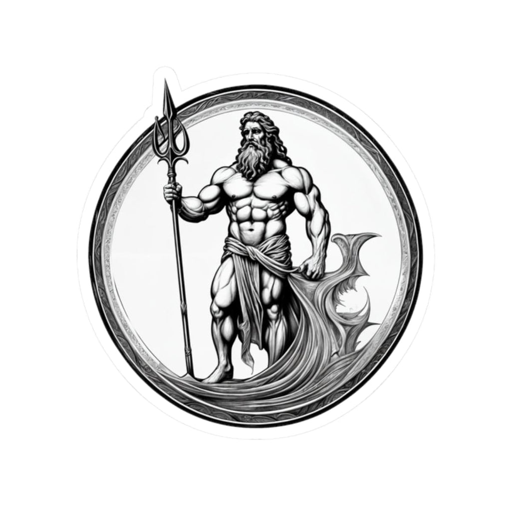 Printify Paper products 2" × 2" / White Poseidon - Heroes & Quests Kiss-Cut Stickers