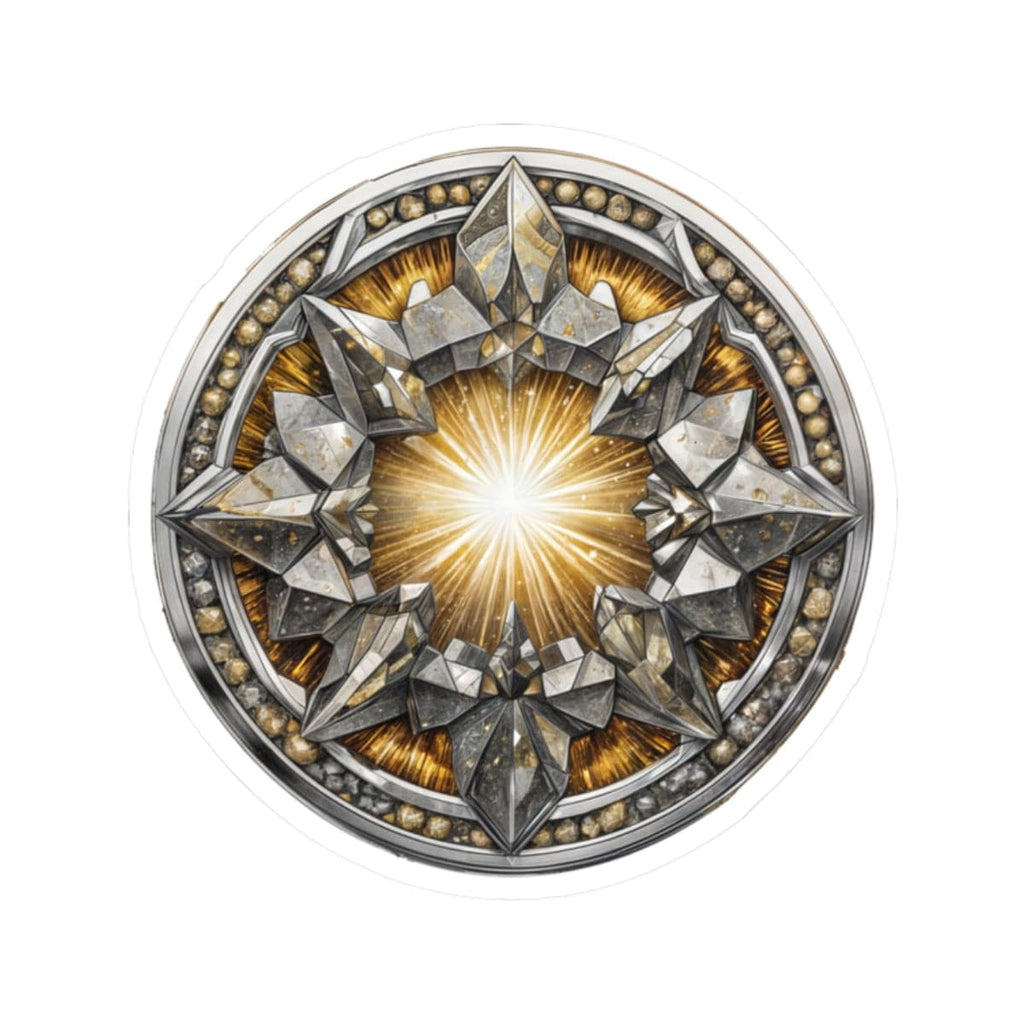 Printify Paper products 2" × 2" / White Pyrite - Crystals & Gemstones Kiss-Cut Stickers