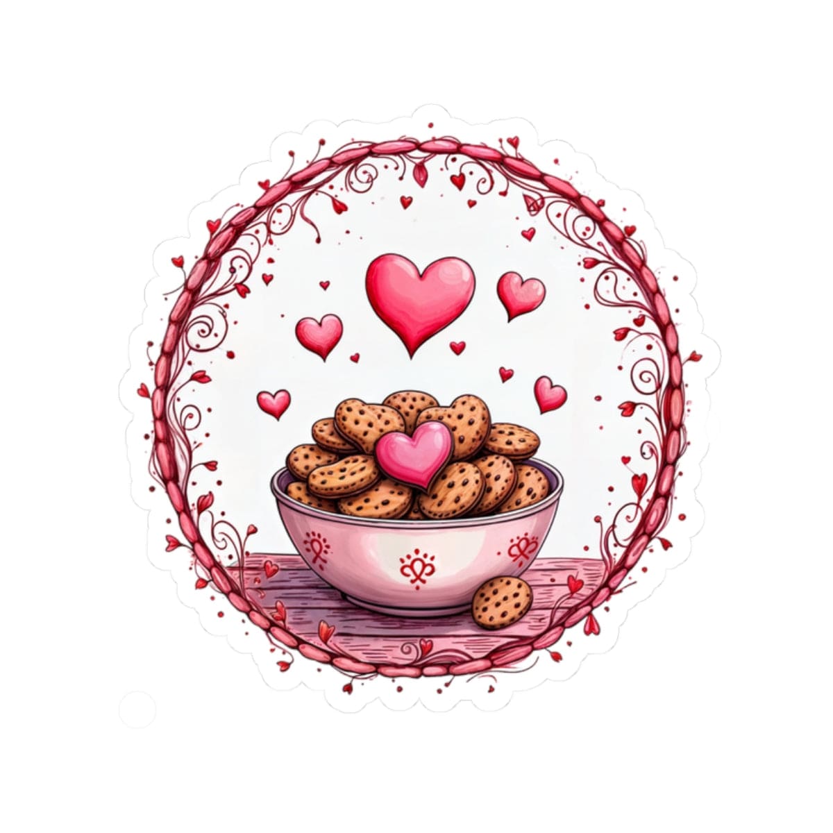 Printify Paper products 2" × 2" / White Recipe for Love - Love & Fun Kiss-Cut Stickers