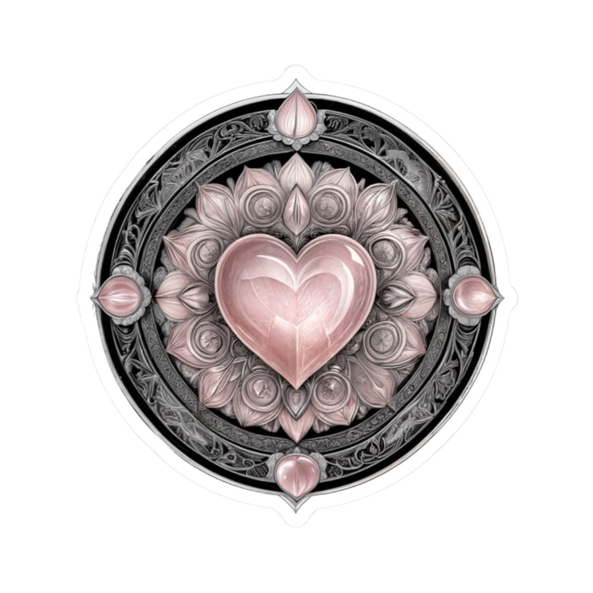 Printify Paper products 2" × 2" / White Rose Quartz - Crystals & Gemstones Kiss-Cut Stickers