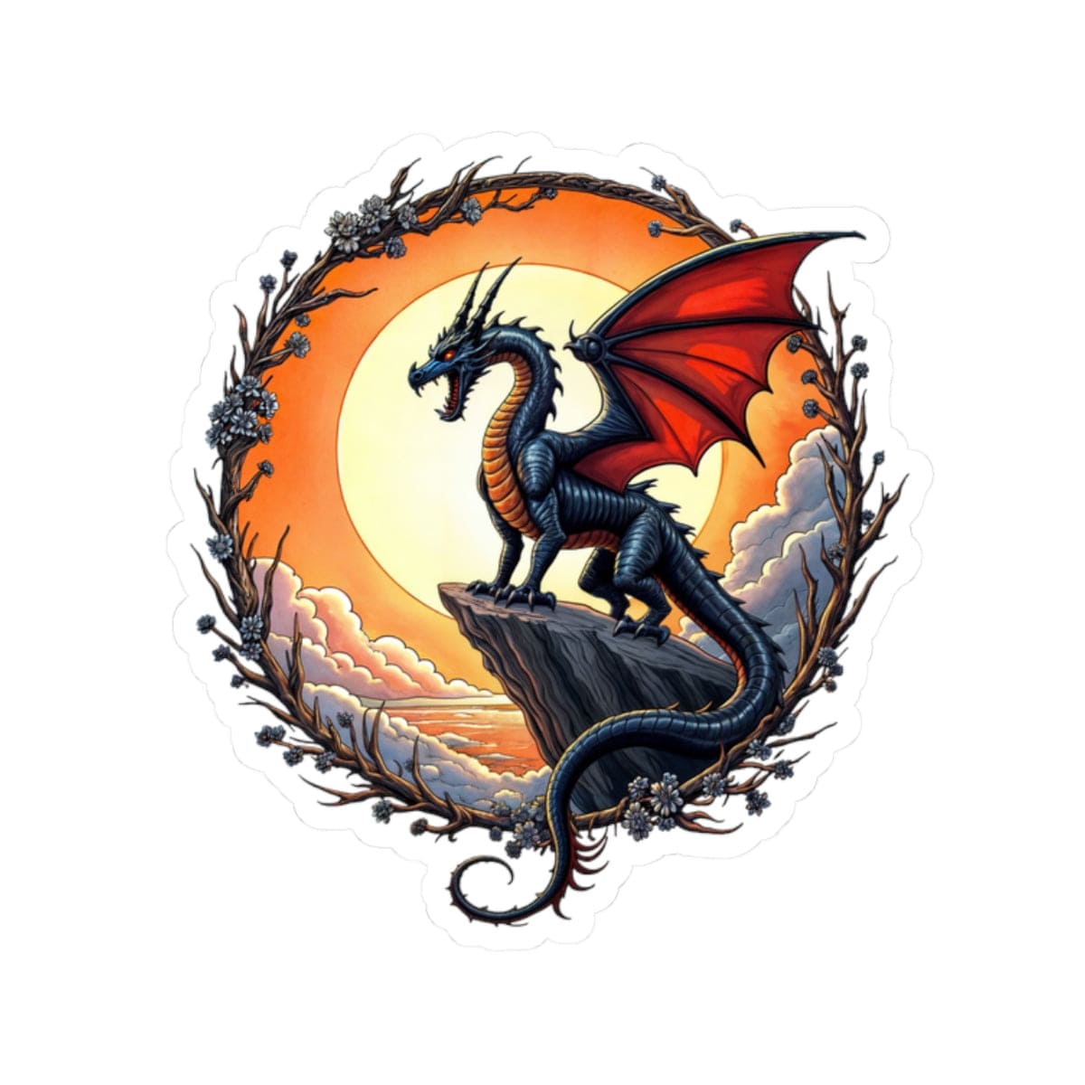 Printify Paper products 2" × 2" / White Shadowwing - Dragons & Magic Kiss-Cut Stickers