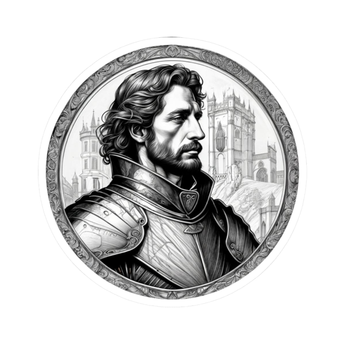 Printify Paper products 2" × 2" / White Sir Lancelot - Heroes & Quests Kiss-Cut Stickers