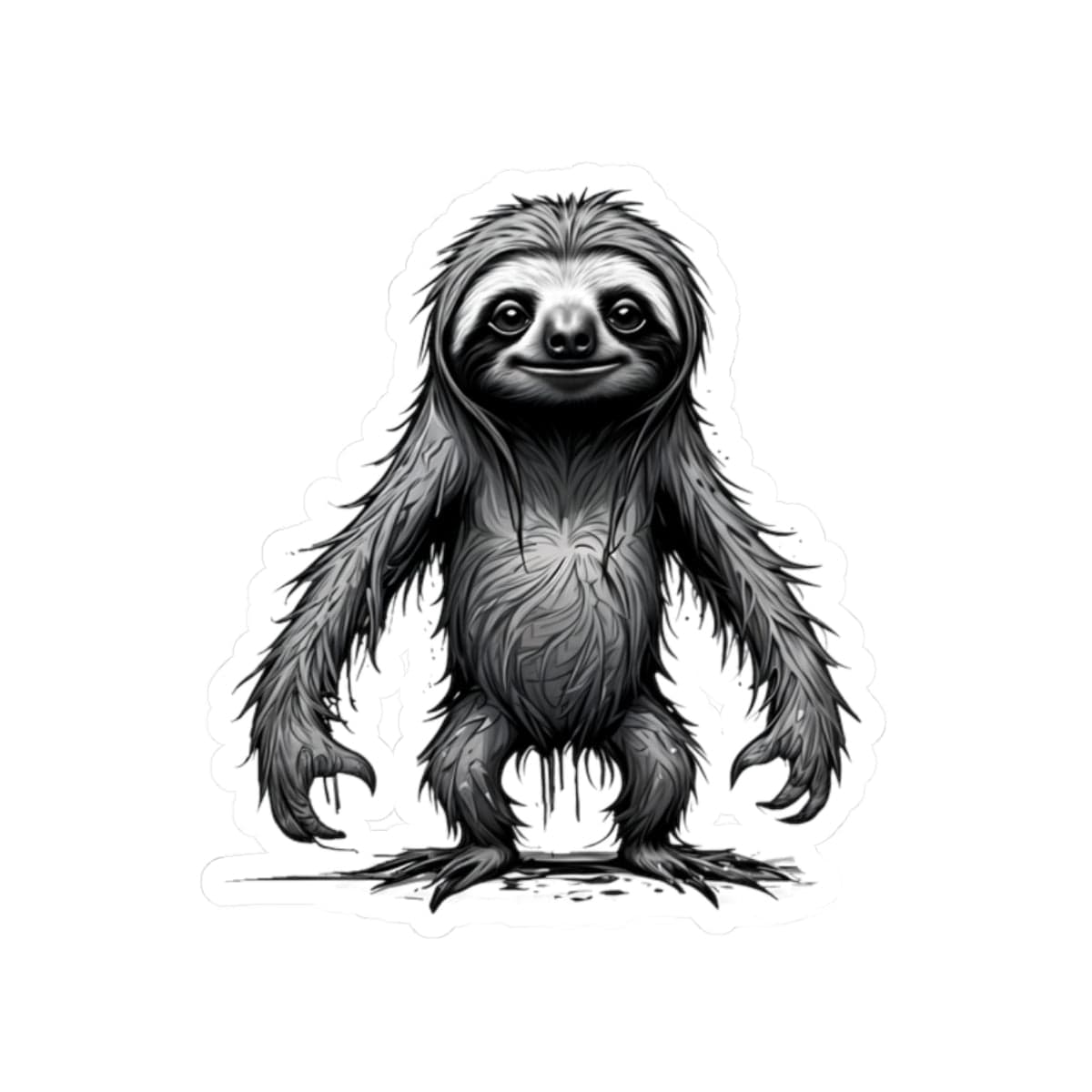 Printify Paper products 2" × 2" / White Sloth I'm Fine - Everything's Fine Kiss-Cut Stickers