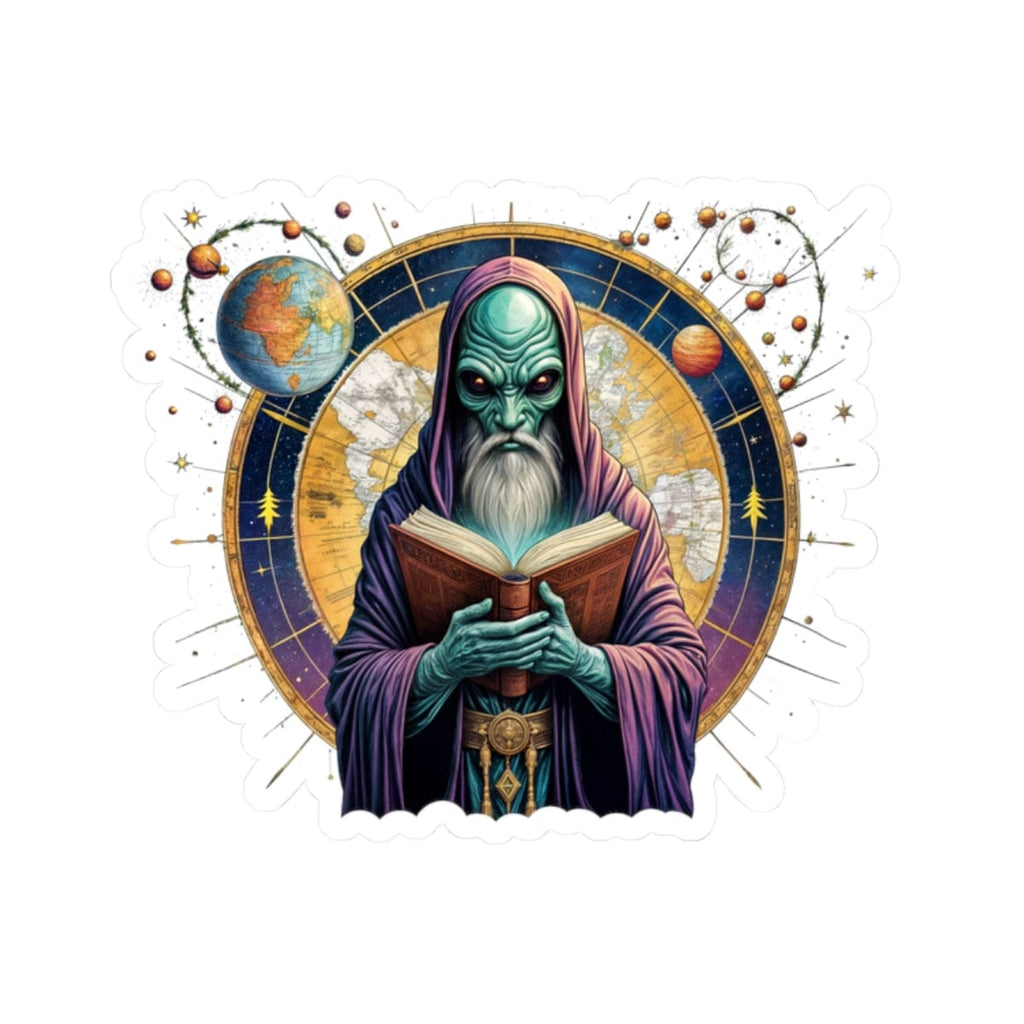 Printify Paper products 2" × 2" / White Sticker - Intergalactic Mystery What's Behind Door Number 3 - Alien & Space Kiss-Cut