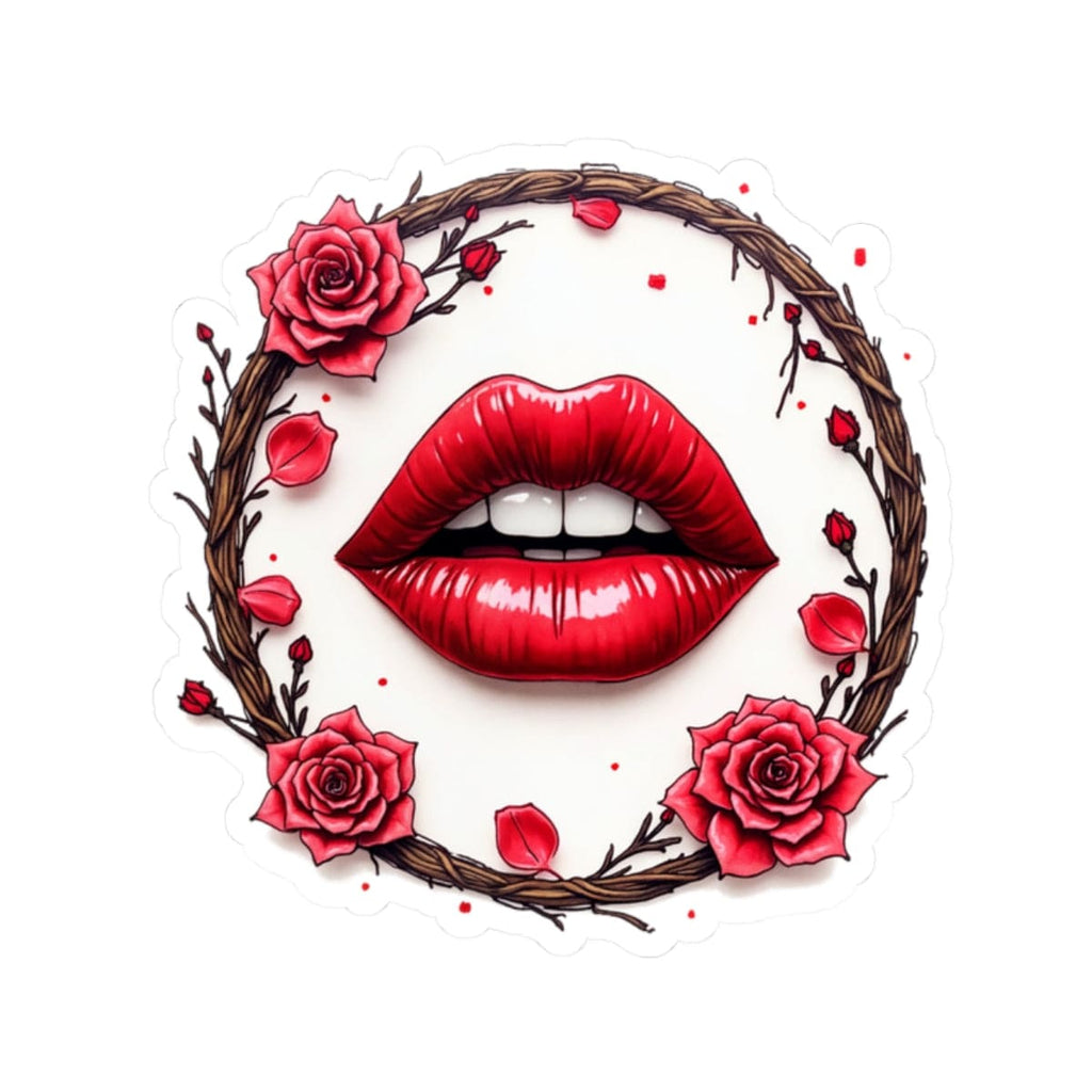 Printify Paper products 2" × 2" / White Sugar on My Lips - Love & Romance Kiss-Cut Stickers