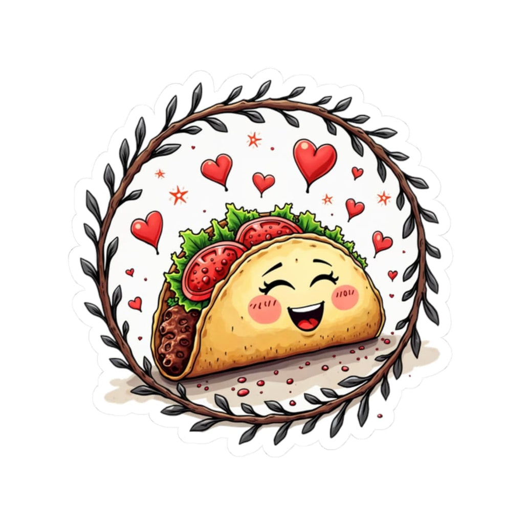 Printify Paper products 2" × 2" / White Taco 'Bout Love - Love & Fun Kiss-Cut Stickers