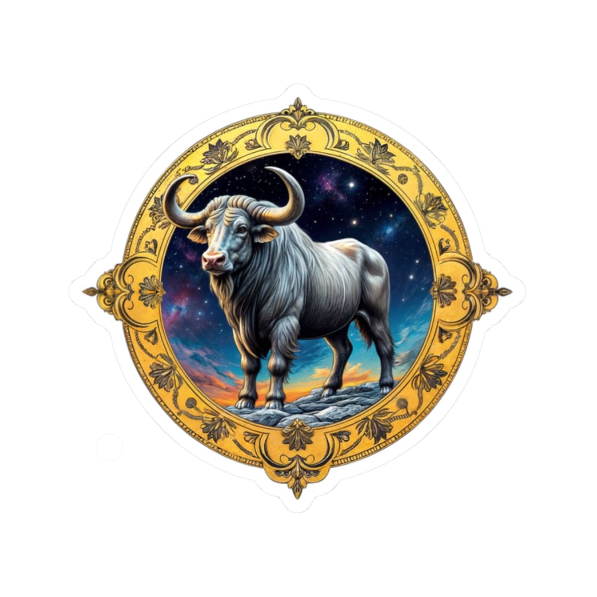 Printify Paper products 2" × 2" / White Taurus - Zodiac Astrology Kiss-Cut Stickers