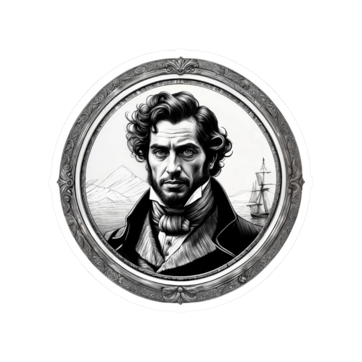 Printify Paper products 2" × 2" / White The Count of Monte Cristo - Mysteries & Monsters Kiss-Cut Stickers