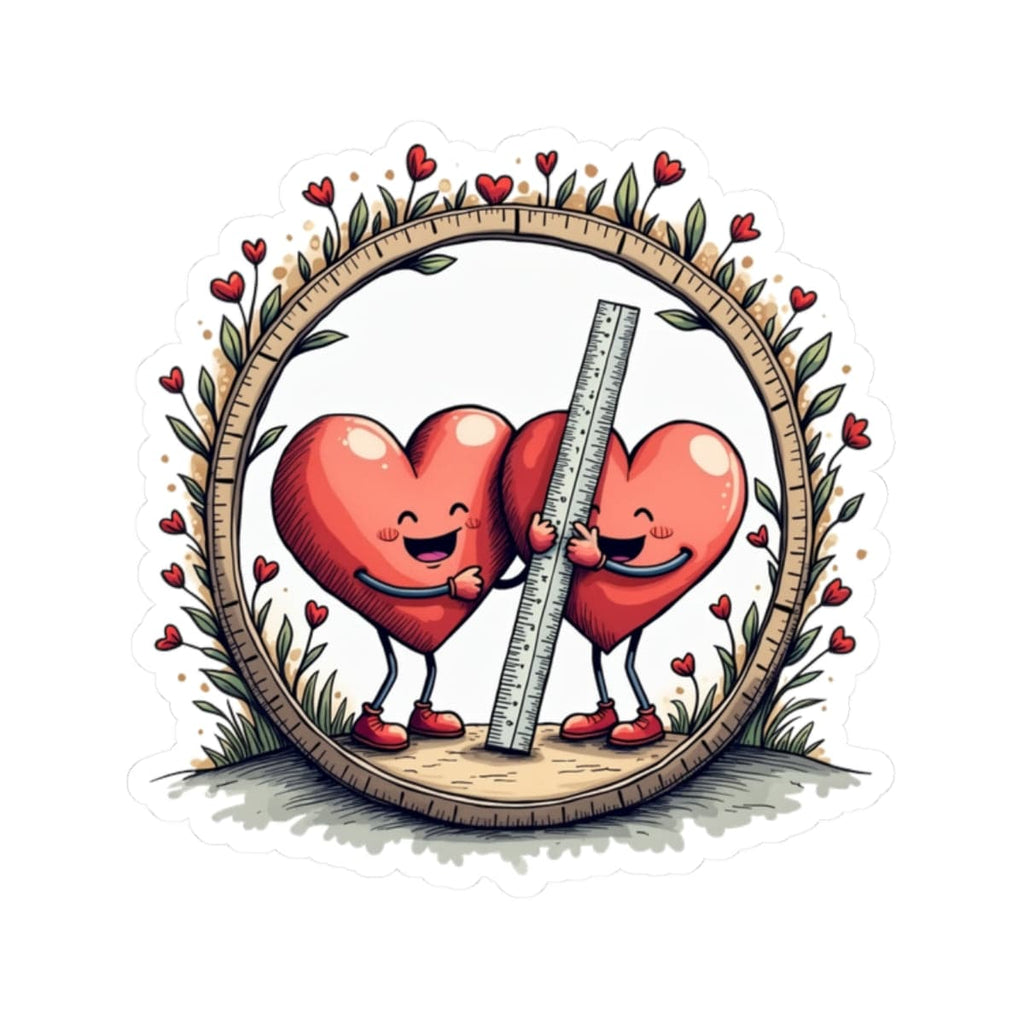 Printify Paper products 2" × 2" / White The Sum of Our Hearts - Love & Fun Kiss-Cut Stickers