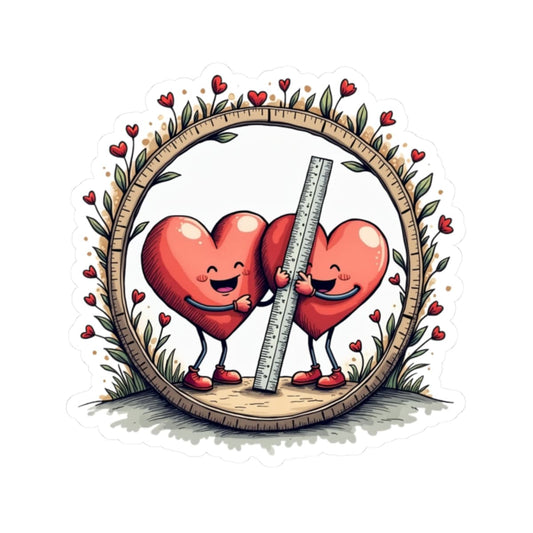 Printify Paper products 2" × 2" / White The Sum of Our Hearts - Love & Fun Kiss-Cut Stickers