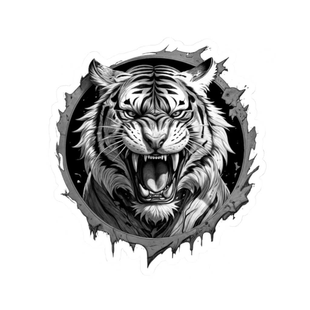 Printify Paper products 2" × 2" / White Tiger Head - Wild & Fierce Kiss-Cut Stickers