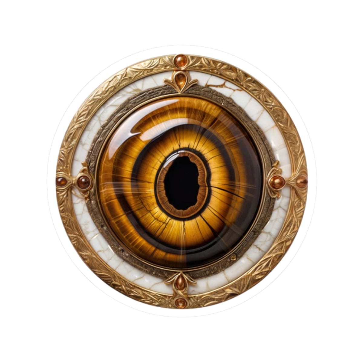 Printify Paper products 2" × 2" / White Tiger's Eye - Crystals & Gemstones Kiss-Cut Stickers