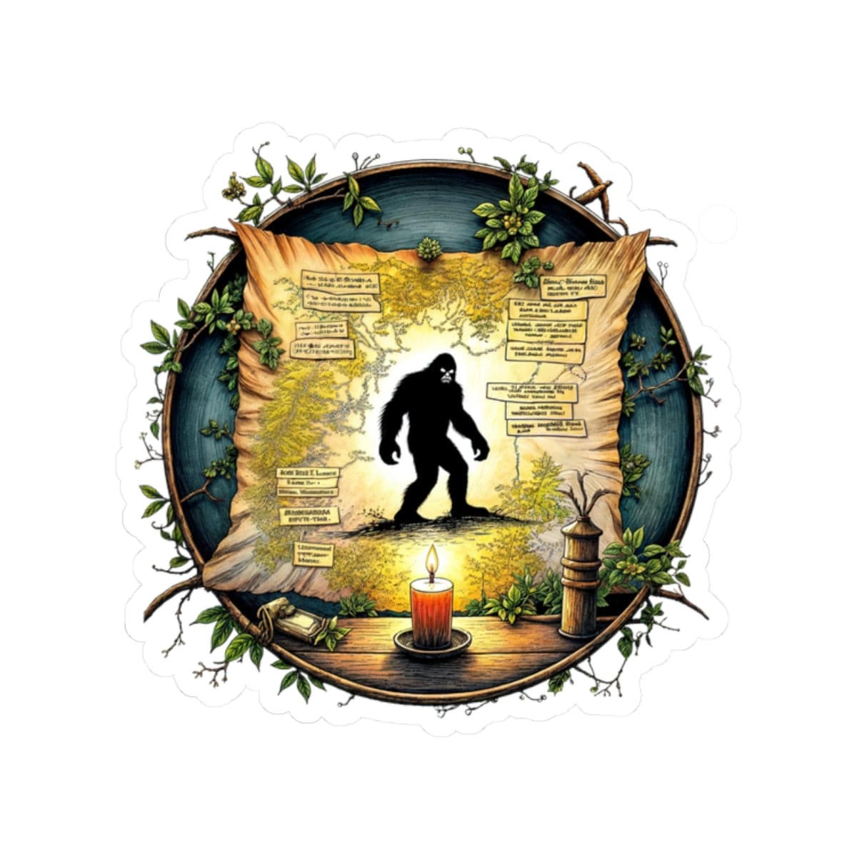 Printify Paper products 2" × 2" / White Uncover the Myth - Bigfoot & Legends Kiss-Cut Stickers