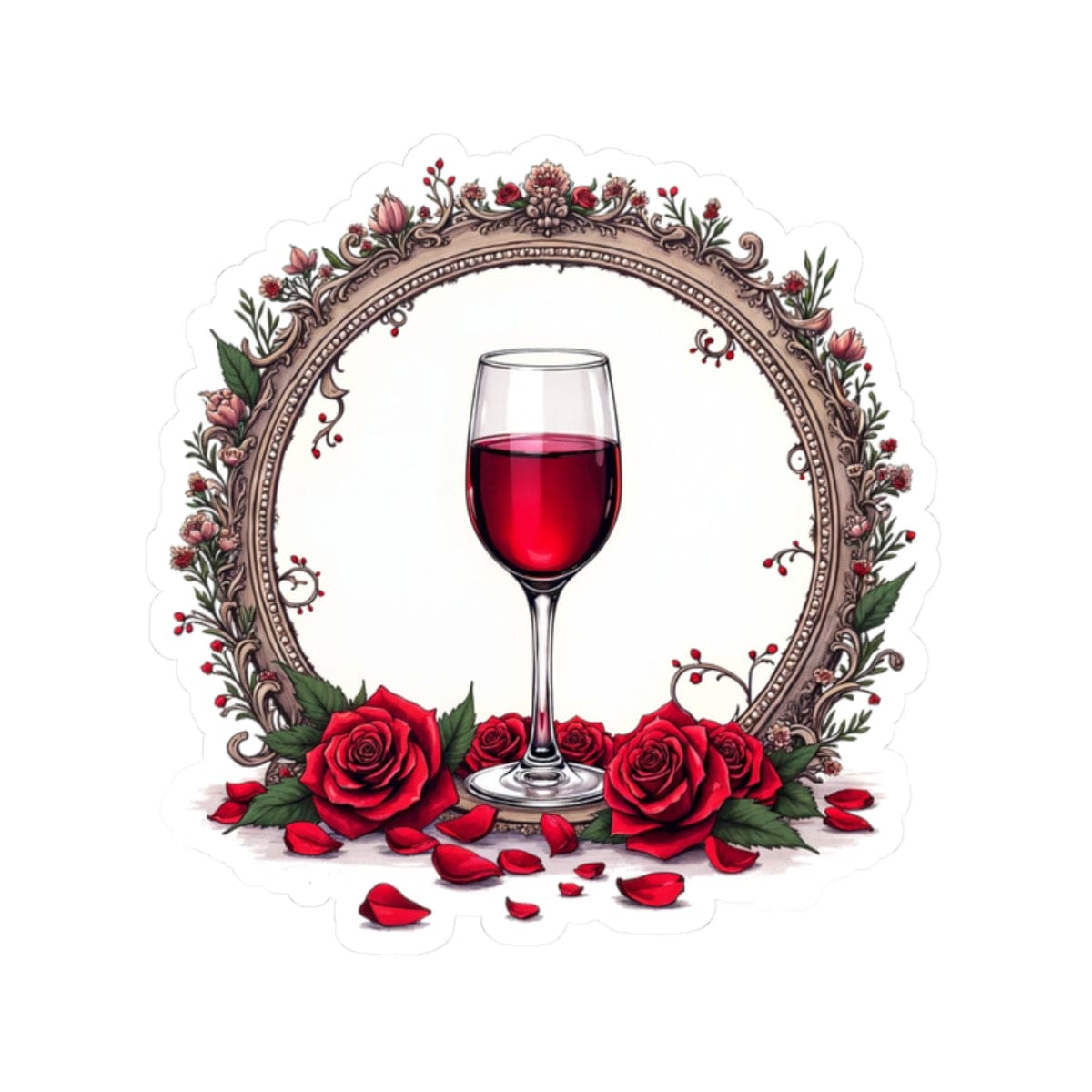 Printify Paper products 2" × 2" / White Wine & Dine - Love & Romance Kiss-Cut Stickers