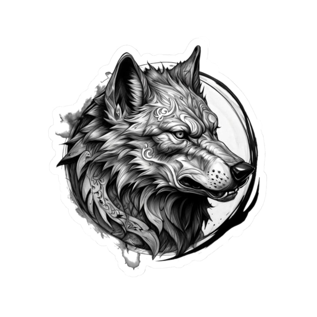 Printify Paper products 2" × 2" / White Wolf Head - Wild & Fierce Kiss-Cut Stickers