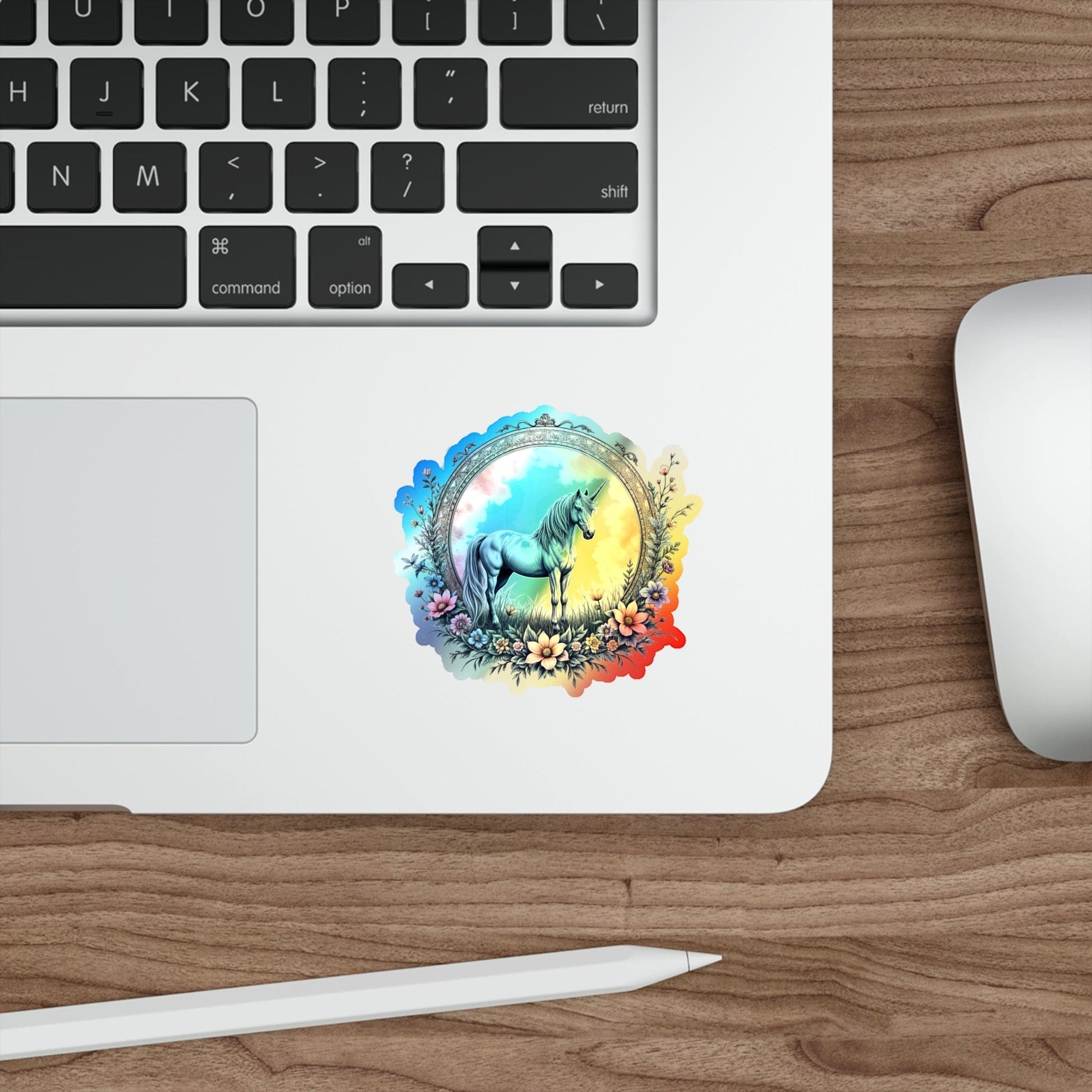 Printify Paper products 3" × 3" / Die-Cut / Holographic Balance Unicorn - Holographic Die-Cut Sticker