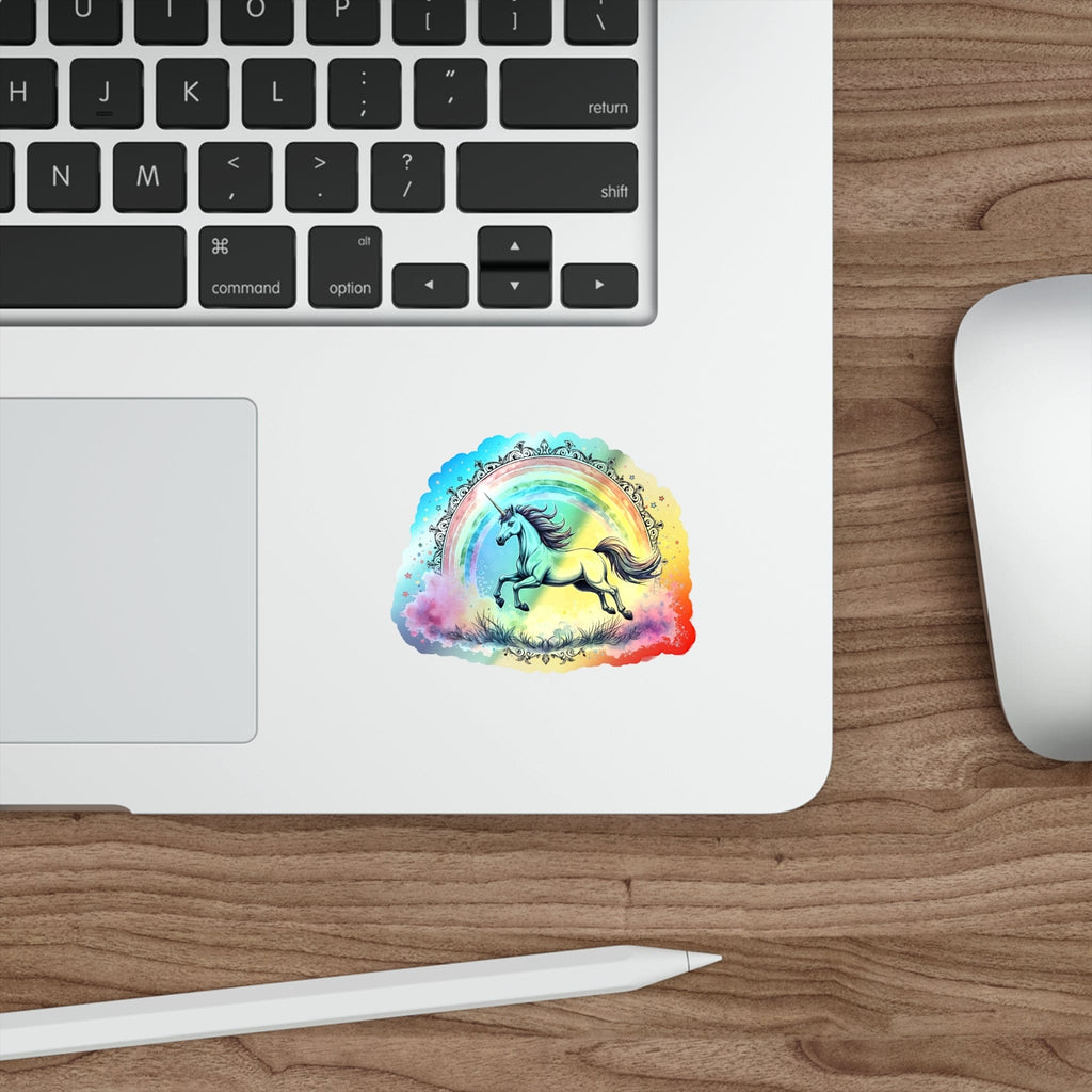 Printify Paper products 3" × 3" / Die-Cut / Holographic Creativity Unicorn - Holographic Die-Cut Sticker