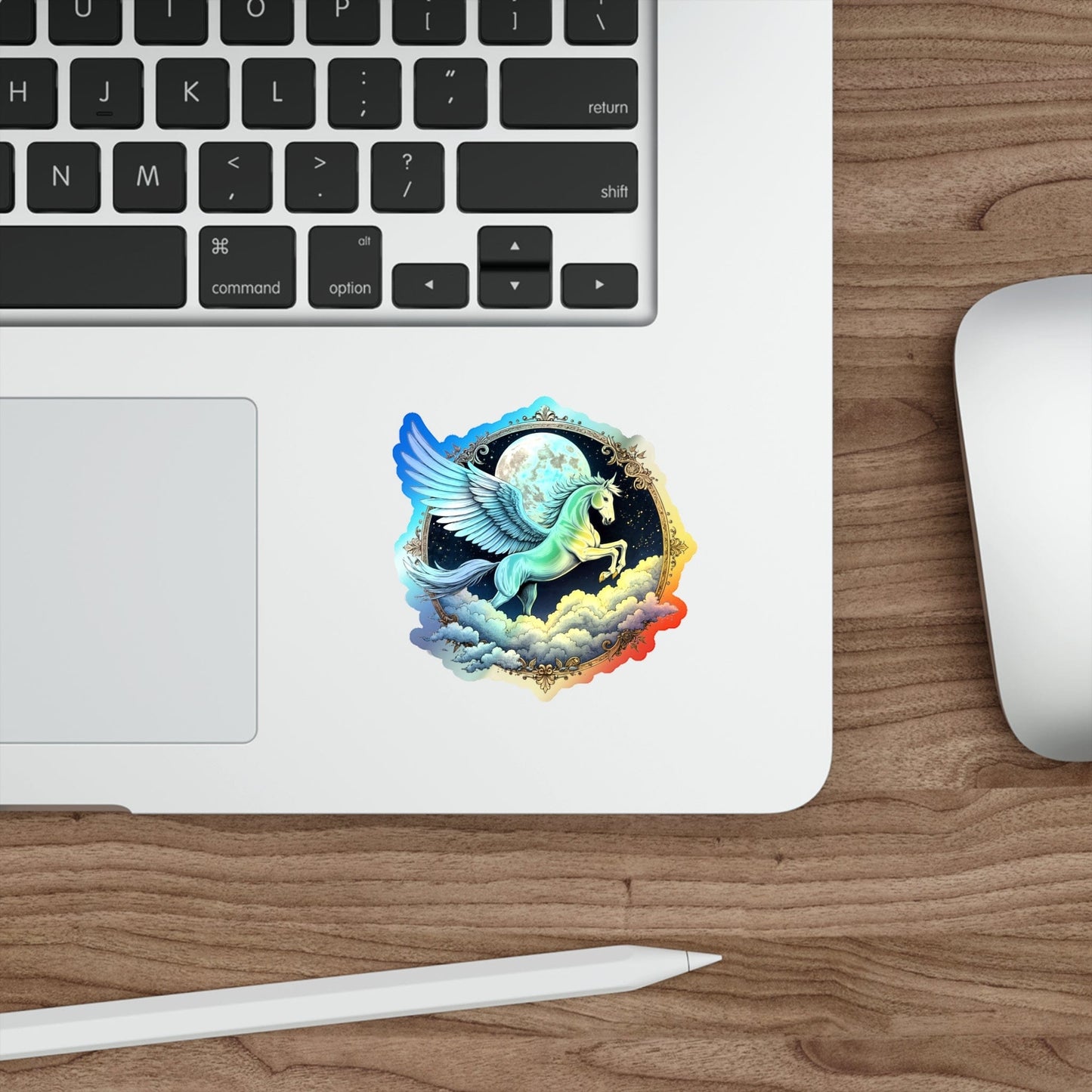 Printify Paper products 3" × 3" / Die-Cut / Holographic Intuition Pegasus - Holographic Die-Cut Sticker
