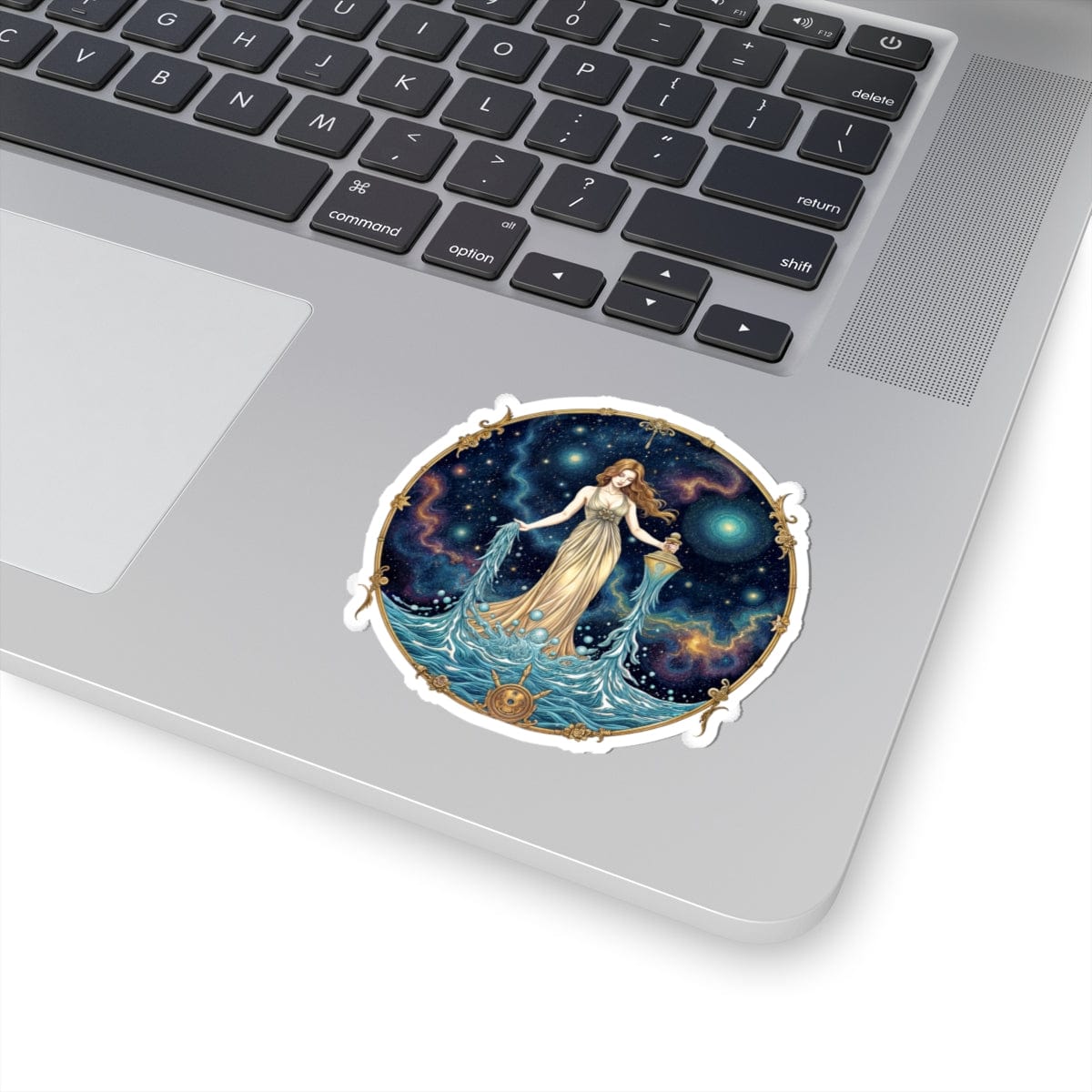 Printify Paper products 3" × 3" / White Aquarius - Zodiac Astrology Kiss-Cut Stickers