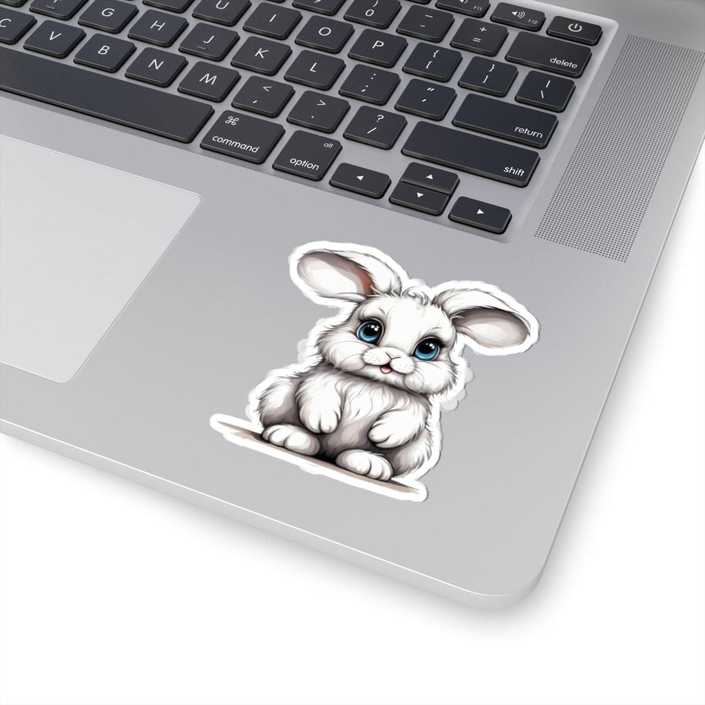 Printify Paper products 3" × 3" / White Baby Bunny - Hyper Cute Kiss-Cut Stickers
