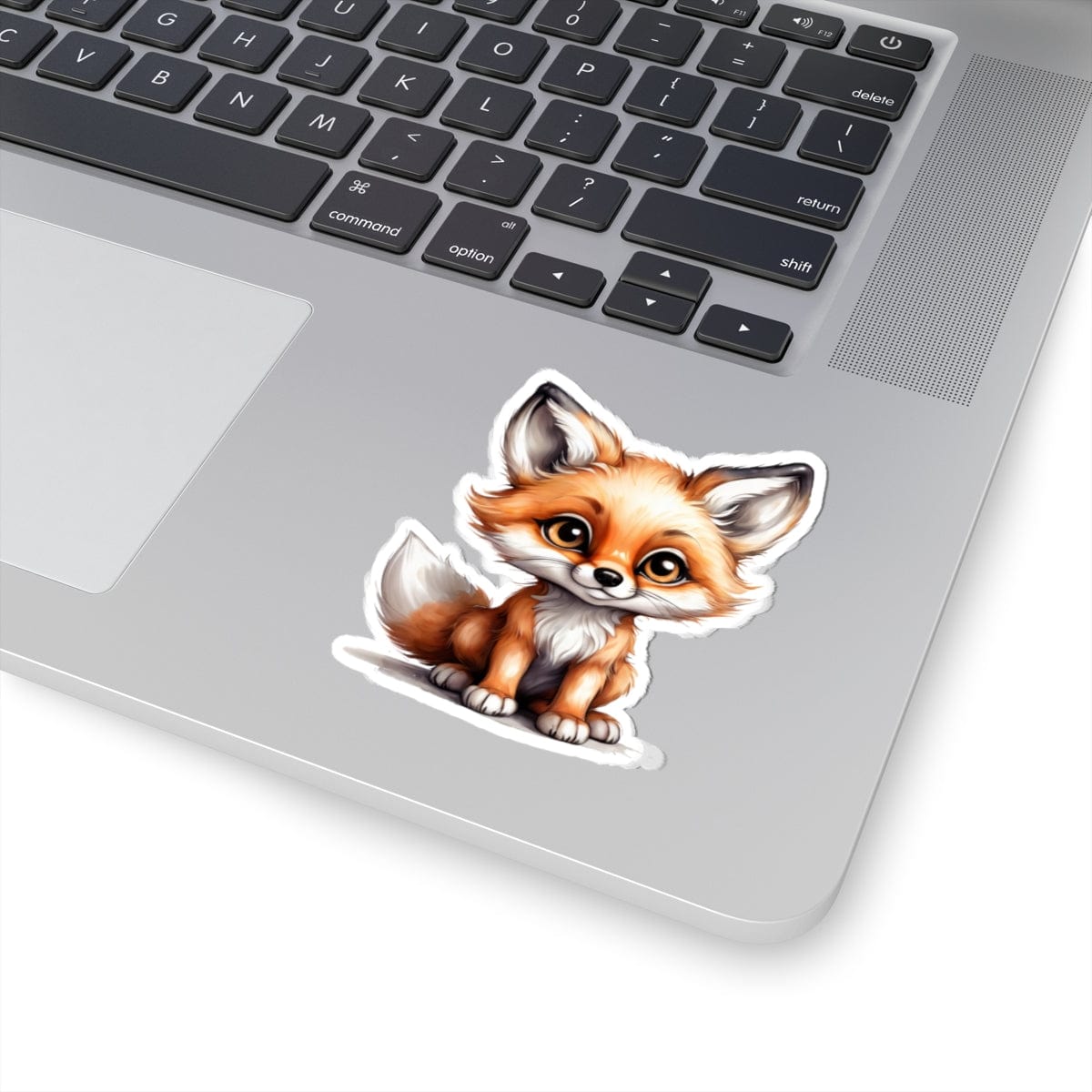 Printify Paper products 3" × 3" / White Baby Fox - Hyper Cute Kiss-Cut Stickers