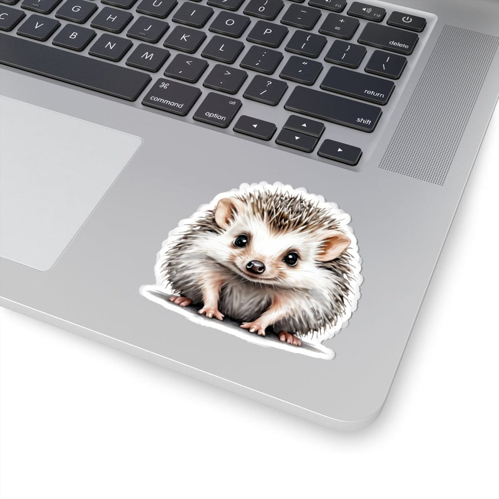 Printify Paper products 3" × 3" / White Baby Hedgehog - Hyper Cute Kiss-Cut Stickers