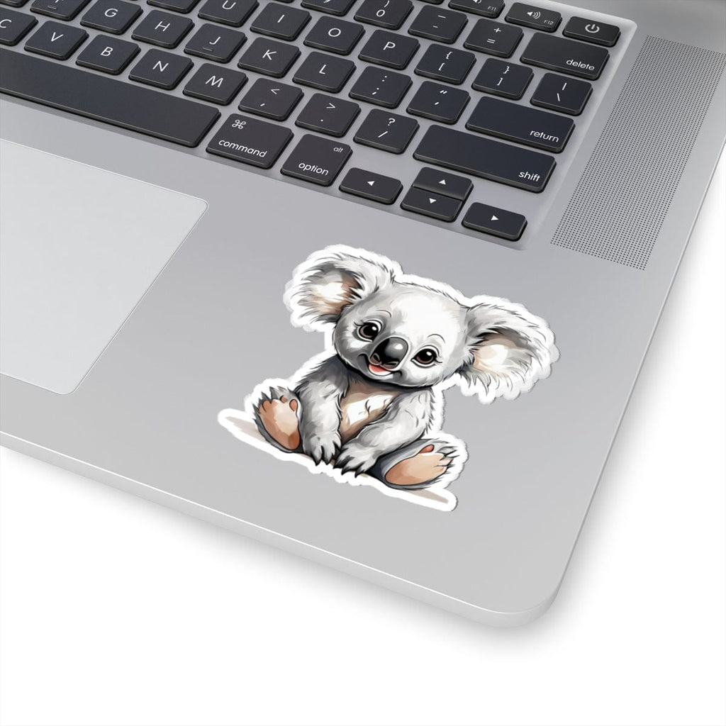 Printify Paper products 3" × 3" / White Baby Koala - Hyper Cute Kiss-Cut Stickers