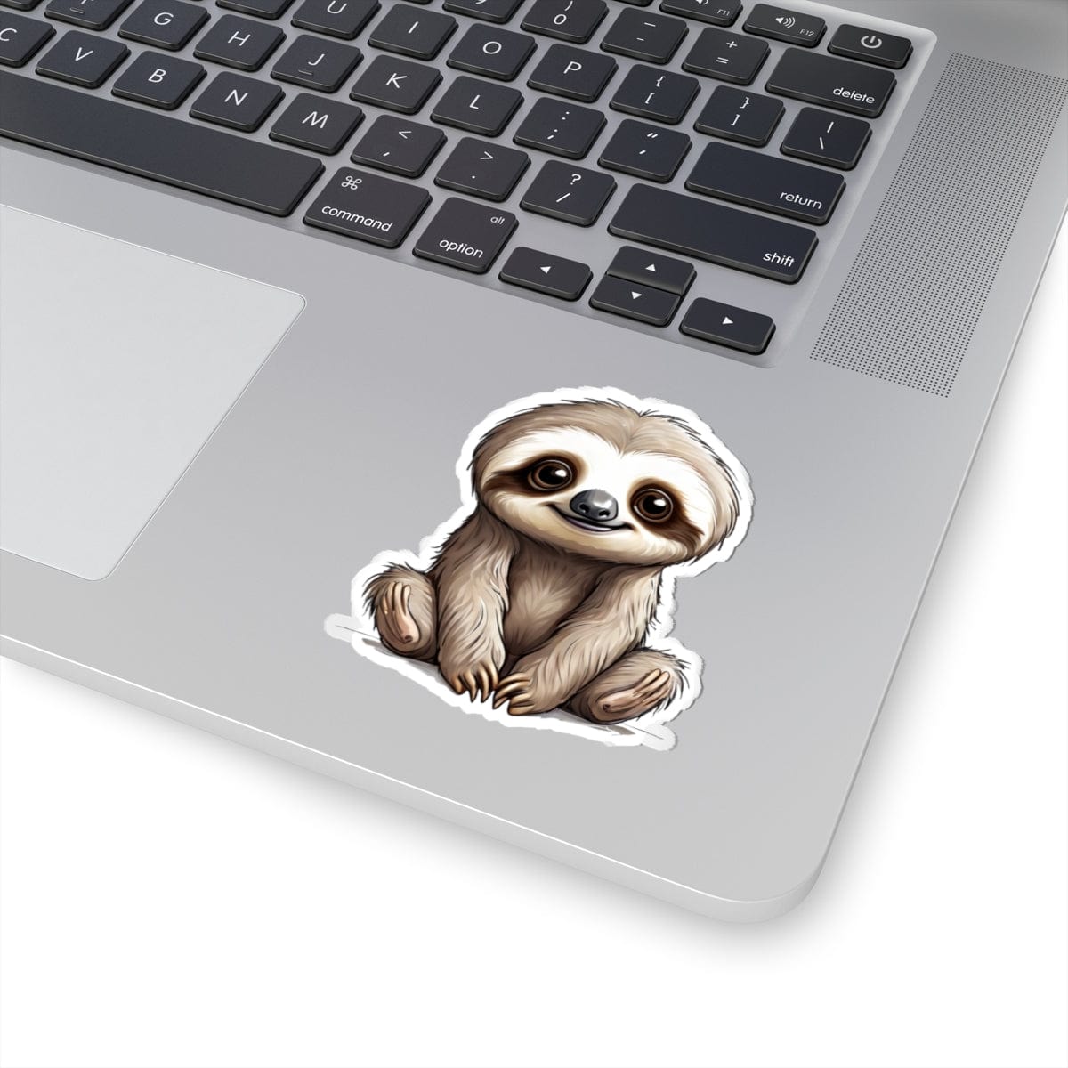 Printify Paper products 3" × 3" / White Baby Sloth - Hyper Cute Kiss-Cut Stickers