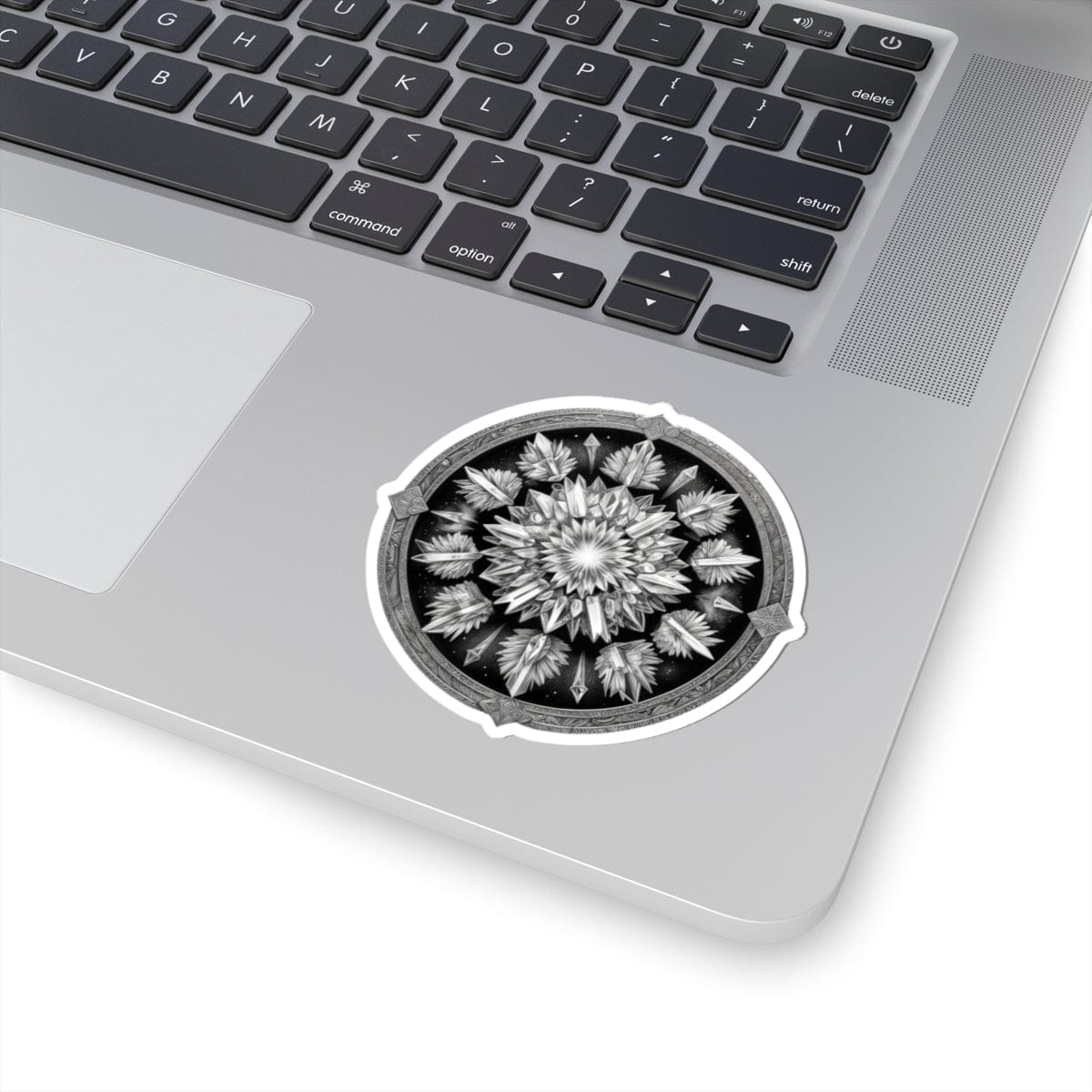 Printify Paper products 3" × 3" / White Clear Quartz - Crystals & Gemstones Kiss-Cut Stickers