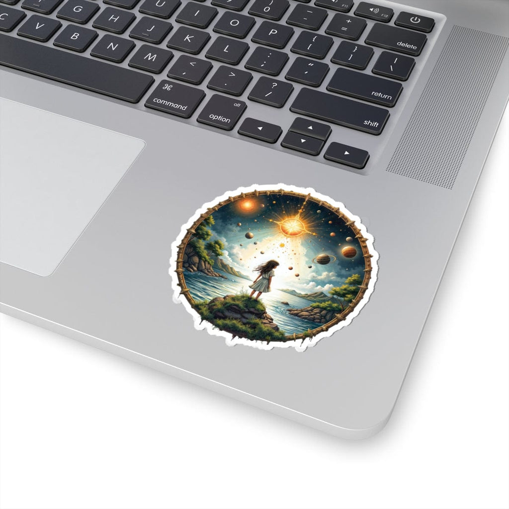 Printify Paper products 3" × 3" / White Exploring the Final Frontier - UFO & Cosmic Kiss-Cut Stickers